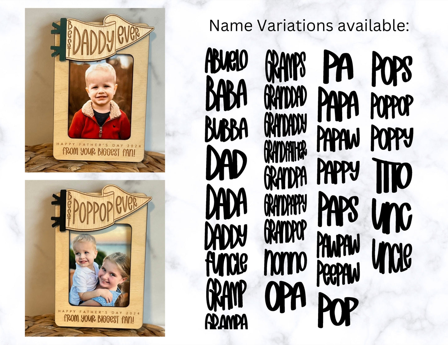 Father's Day Fridge Magnet Photo Frame, Gift for Dad, Best Ever, Photo Magnet, Father's Day Present, Gift for Grandpa Papa Poppop
