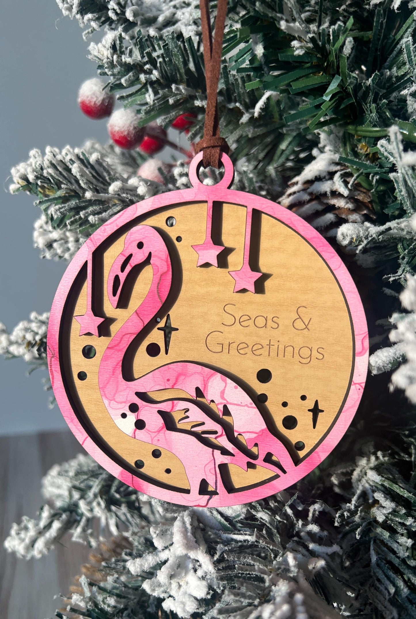 Personalized Flamingo Christmas Ornament, Custom Present, Christmas Gift, Flamingo Lover Present