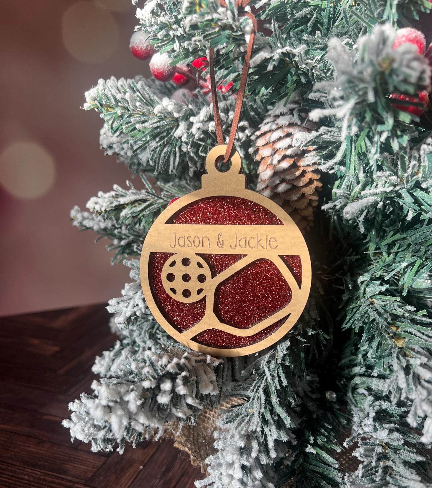 Personalized Pickleball Lover Ornament, Pickleball Buddy Gift, Pickleball Team Player, Sports Christmas Present, Paddle Stocking Stuffer