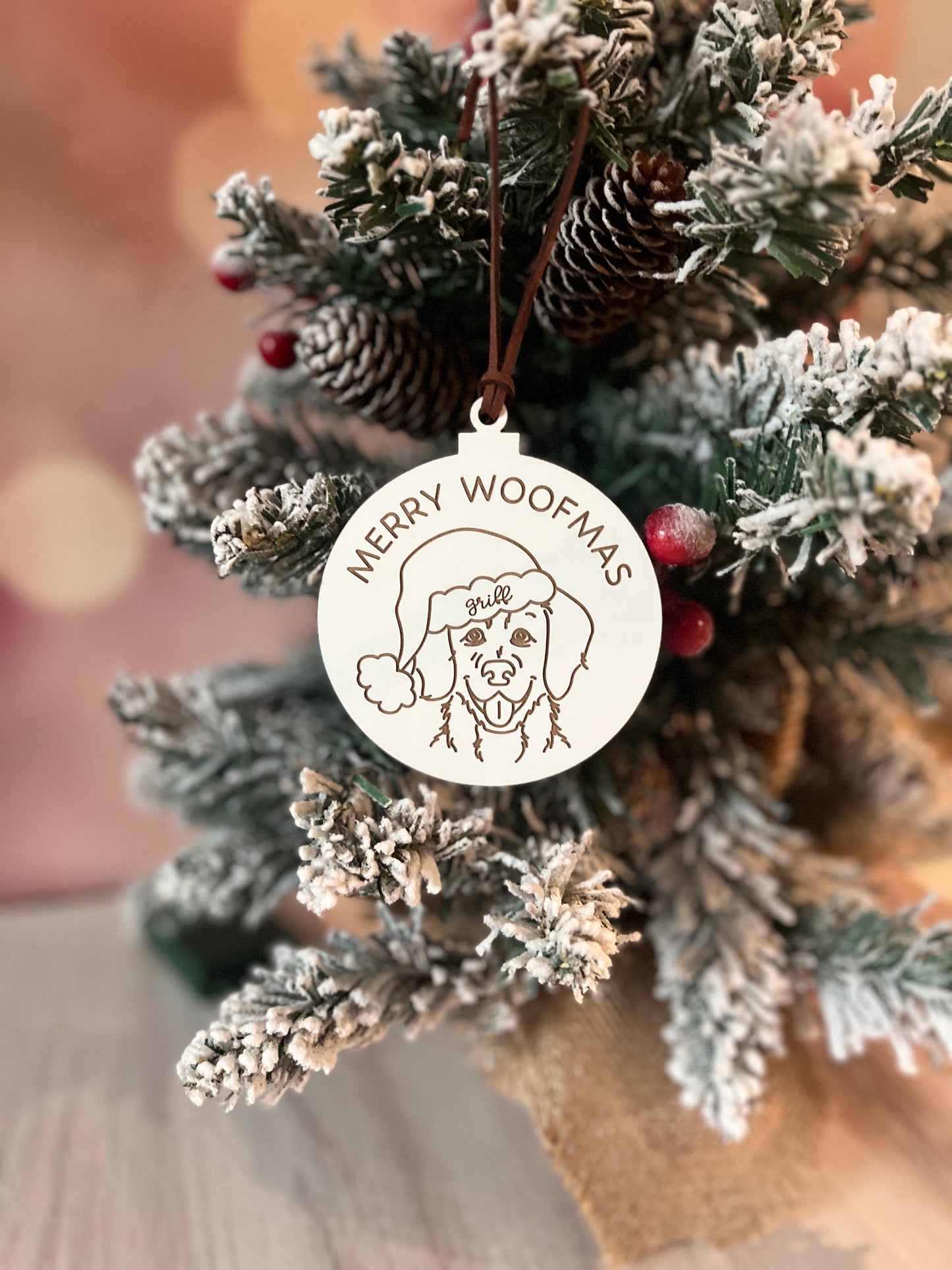 Personalized Dog Breed Christmas Ornament, Happy Howlidays, Merry Woofmas, Dog Lover Gift, Custom Dog Mom Present, Pet Lover
