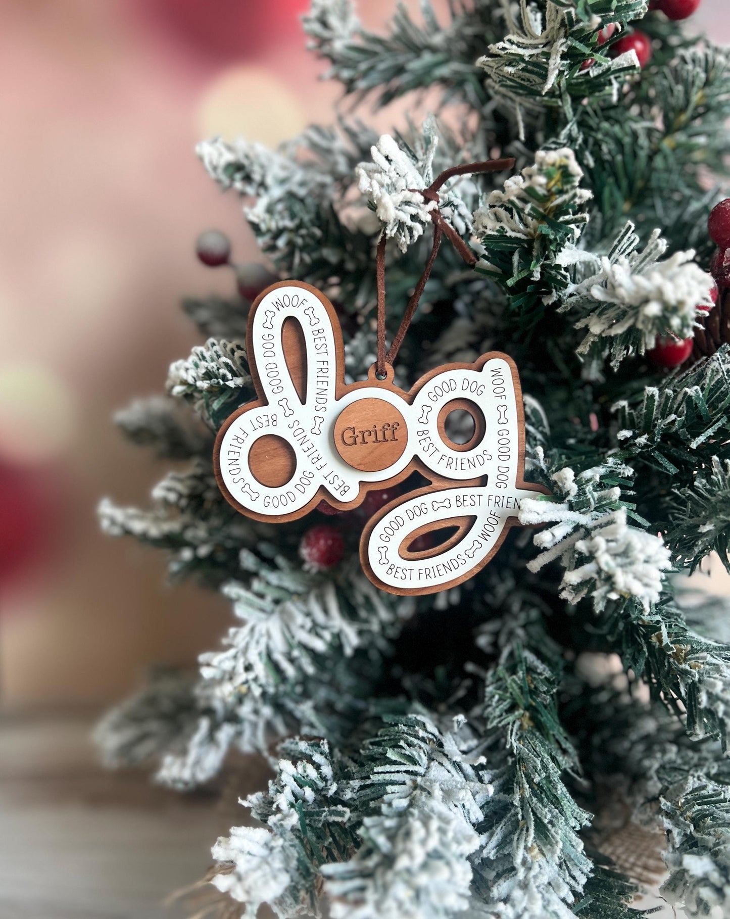 Personalized Dog Christmas Ornament, Custom Pet Lover Gift, Dog Mom Present, New Puppy Owner, Dog Mama Present