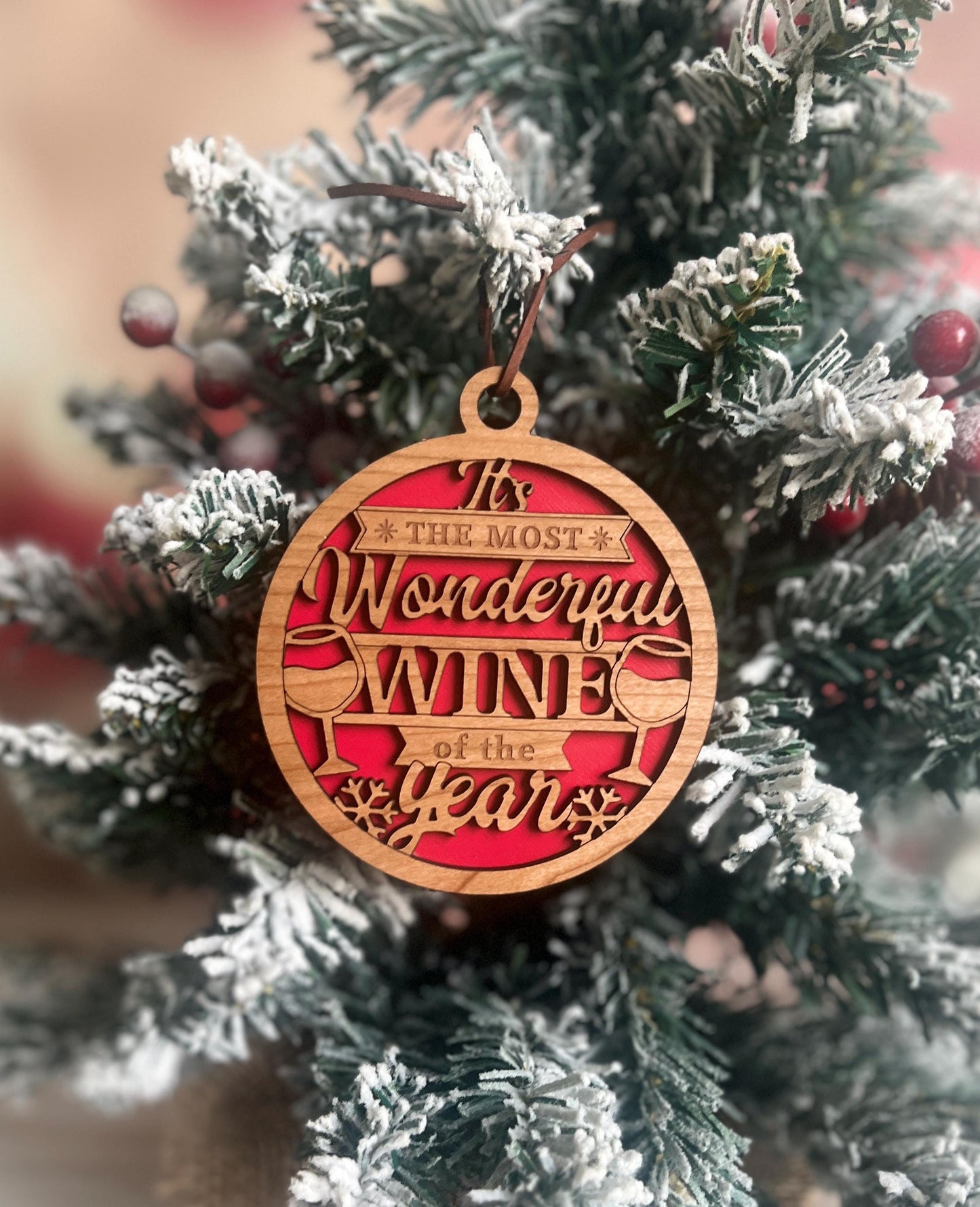 Funny Wine Ornaments, Friend or Coworker Adult Christmas Ornament, Wine Lover Present, White Elephant Gift Exchange