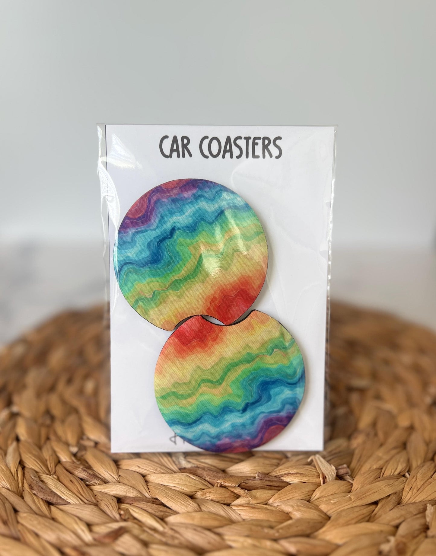 Pride Car Coaster Set, Rainbow & Transgender LGBTQ, Car Accessories
