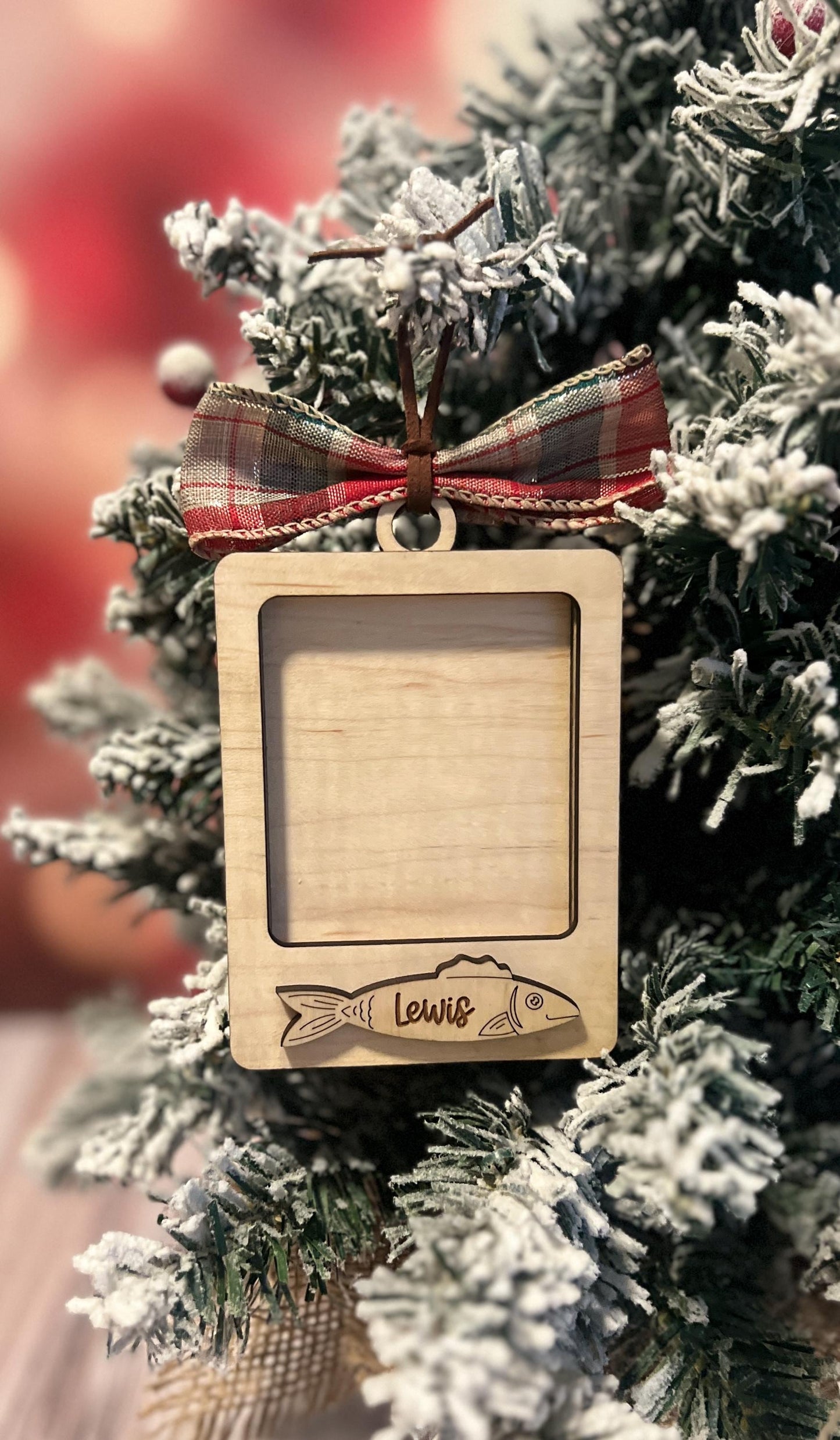 Personalized Pet Photo Frame Ornament, Custom Dog Name Christmas Ornament, Dog Lover Gift, Dog Mom, New Puppy Present, Pet Memorial Gift