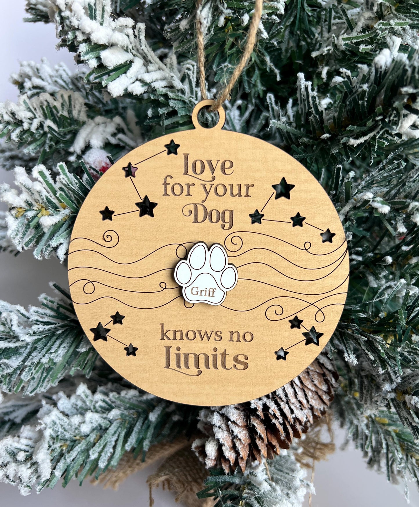 Personalized Dog Christmas Ornament, Dog Mom Gift, Custom Pet Paw, Gift for Her, Dog Lover Present, Gift for Canine lover