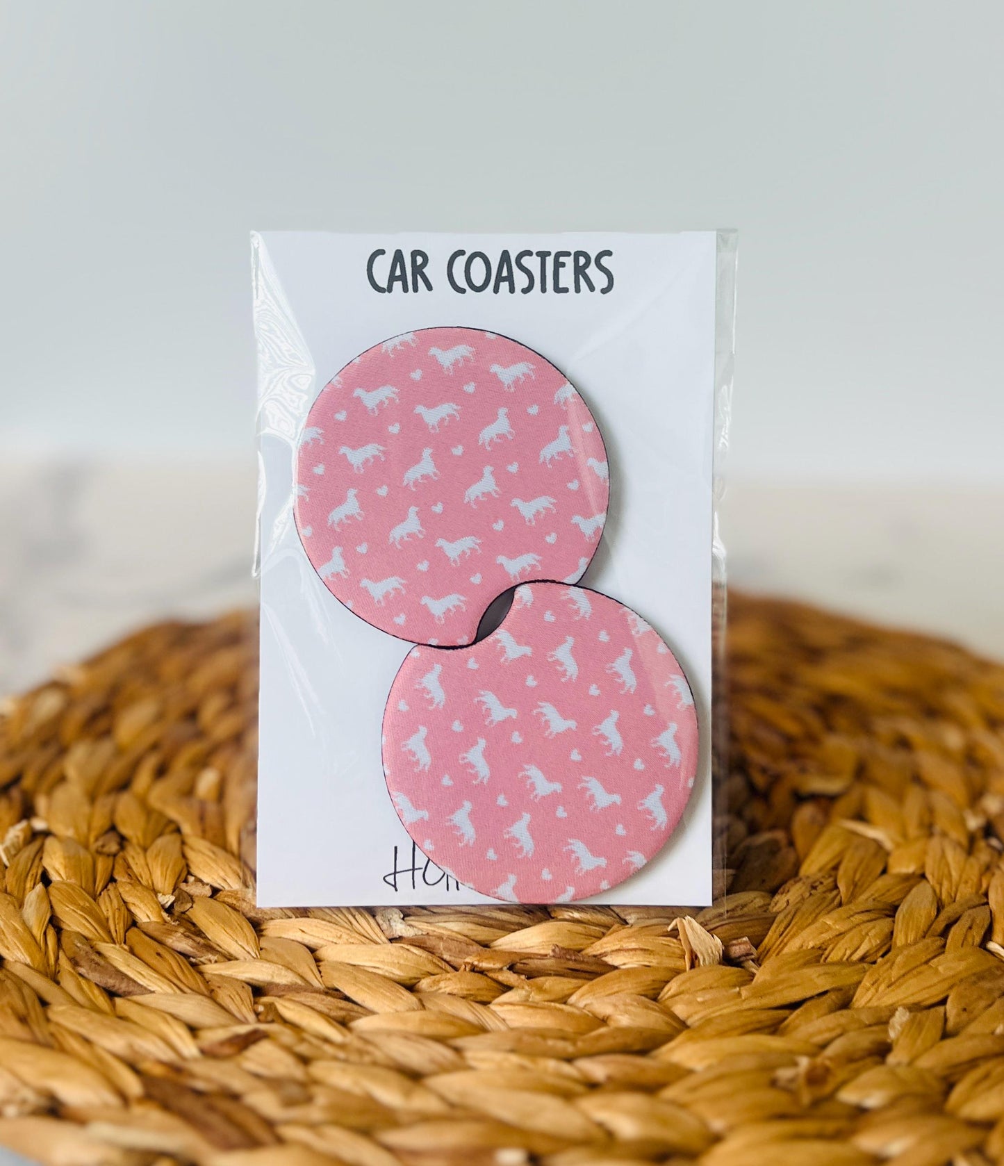 Golden Retriever Car Coaster Set, Dog Lover Gift, Car Accessories, Cup Holder