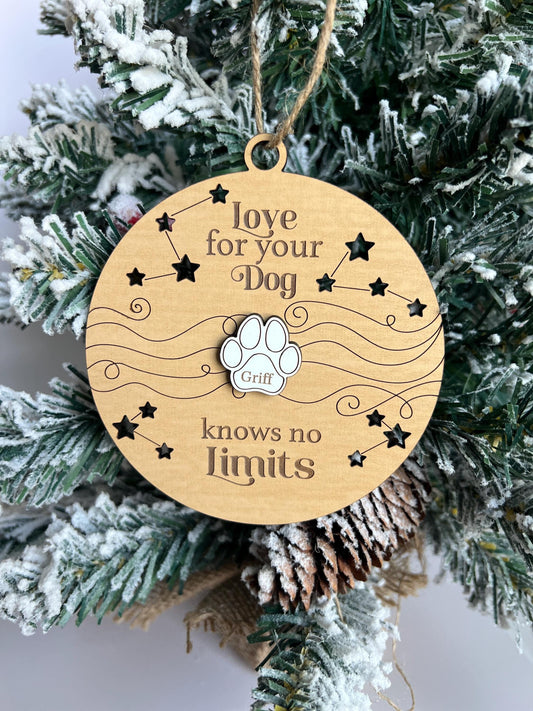 Personalized Dog Christmas Ornament, Dog Mom Gift, Custom Pet Paw, Gift for Her, Dog Lover Present, Gift for Canine lover