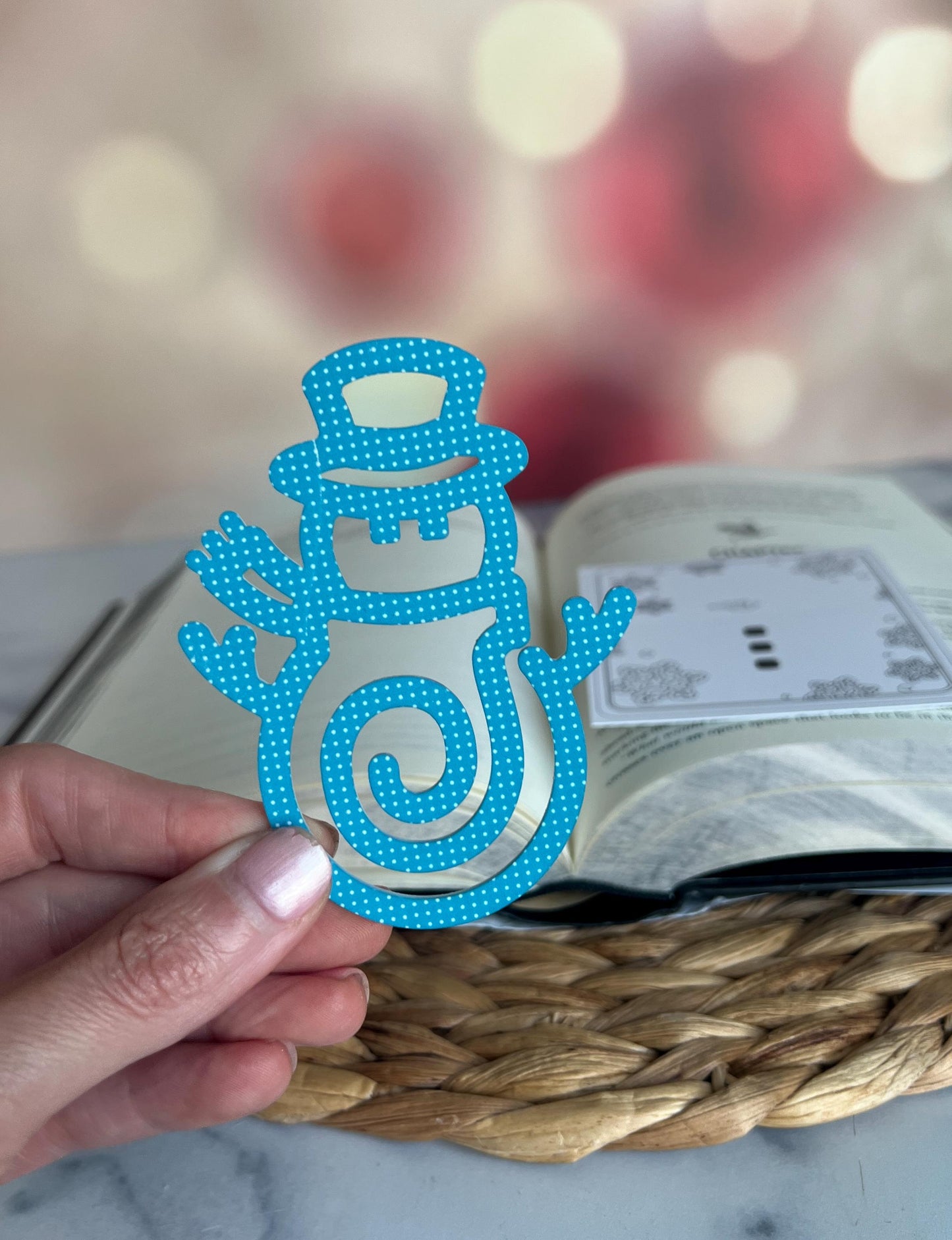 Santa and Snowman Bookmark, Christmas Stocking Stuffer, Gift for Reader, Winter, Bookish, Holiday Present, Teacher Gift