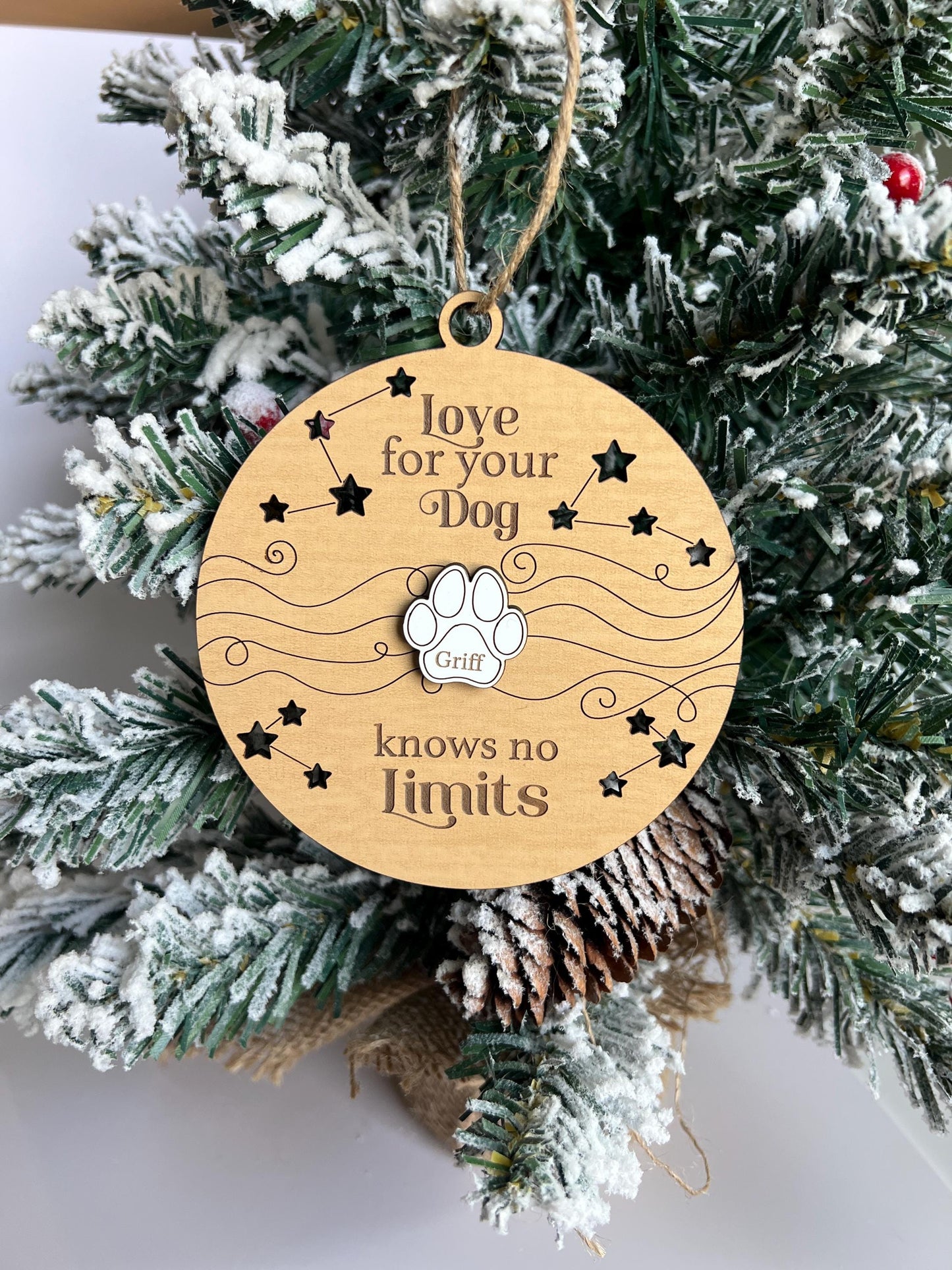 Personalized Dog Christmas Ornament, Dog Mom Gift, Custom Pet Paw, Gift for Her, Dog Lover Present, Gift for Canine lover
