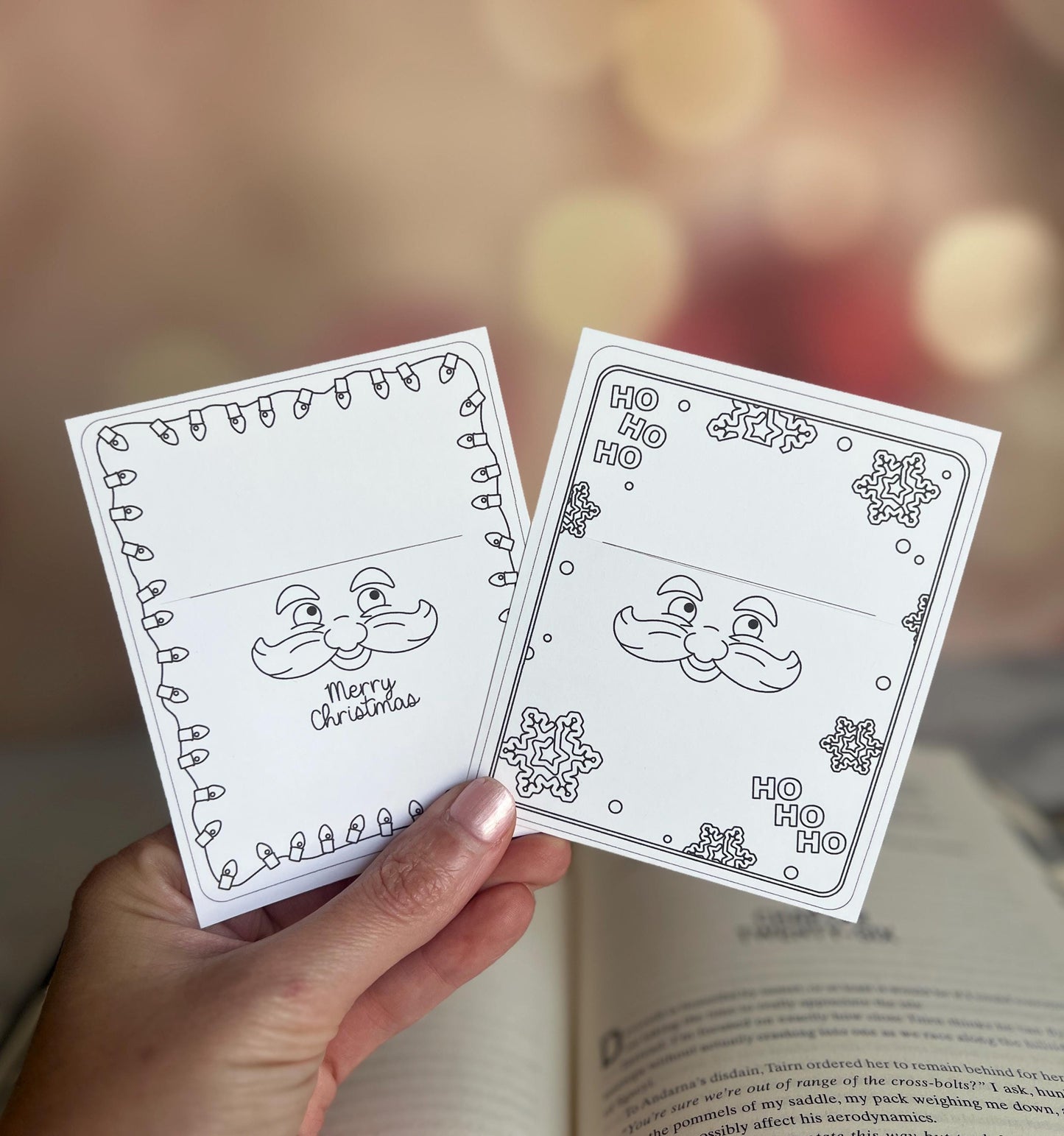 Santa and Snowman Bookmark, Christmas Stocking Stuffer, Gift for Reader, Winter, Bookish, Holiday Present, Teacher Gift
