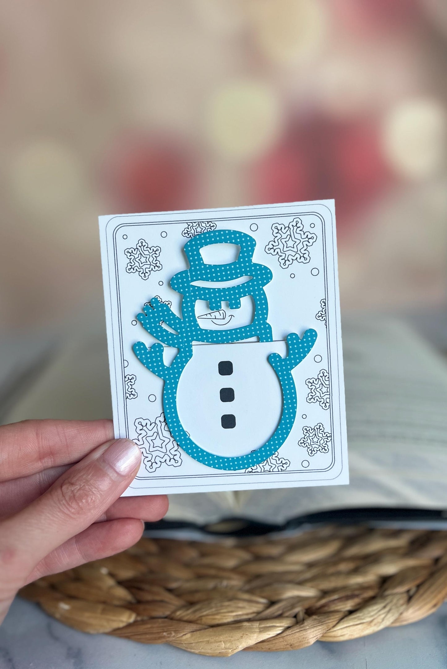 Santa and Snowman Bookmark, Christmas Stocking Stuffer, Gift for Reader, Winter, Bookish, Holiday Present, Teacher Gift