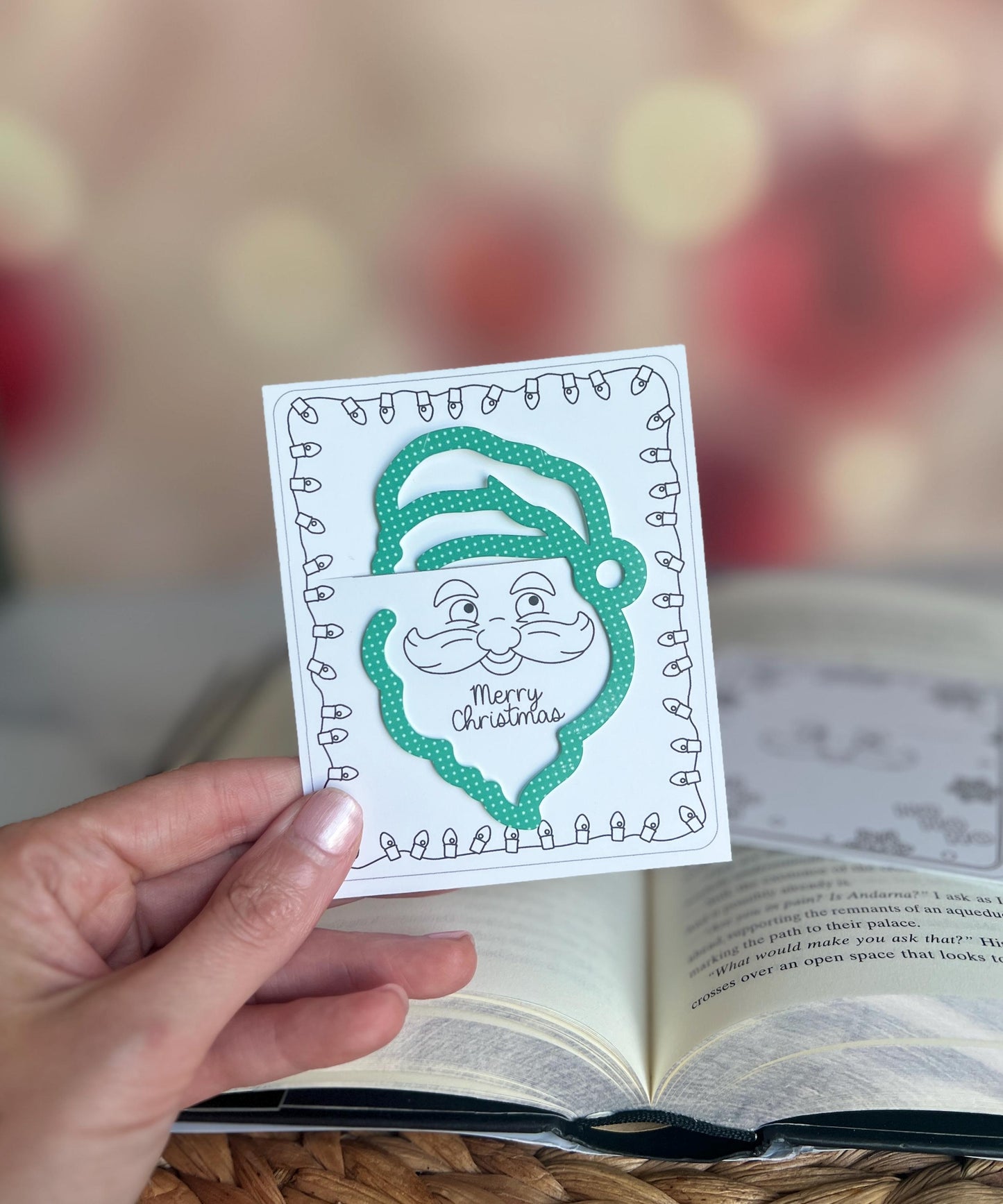 Santa and Snowman Bookmark, Christmas Stocking Stuffer, Gift for Reader, Winter, Bookish, Holiday Present, Teacher Gift