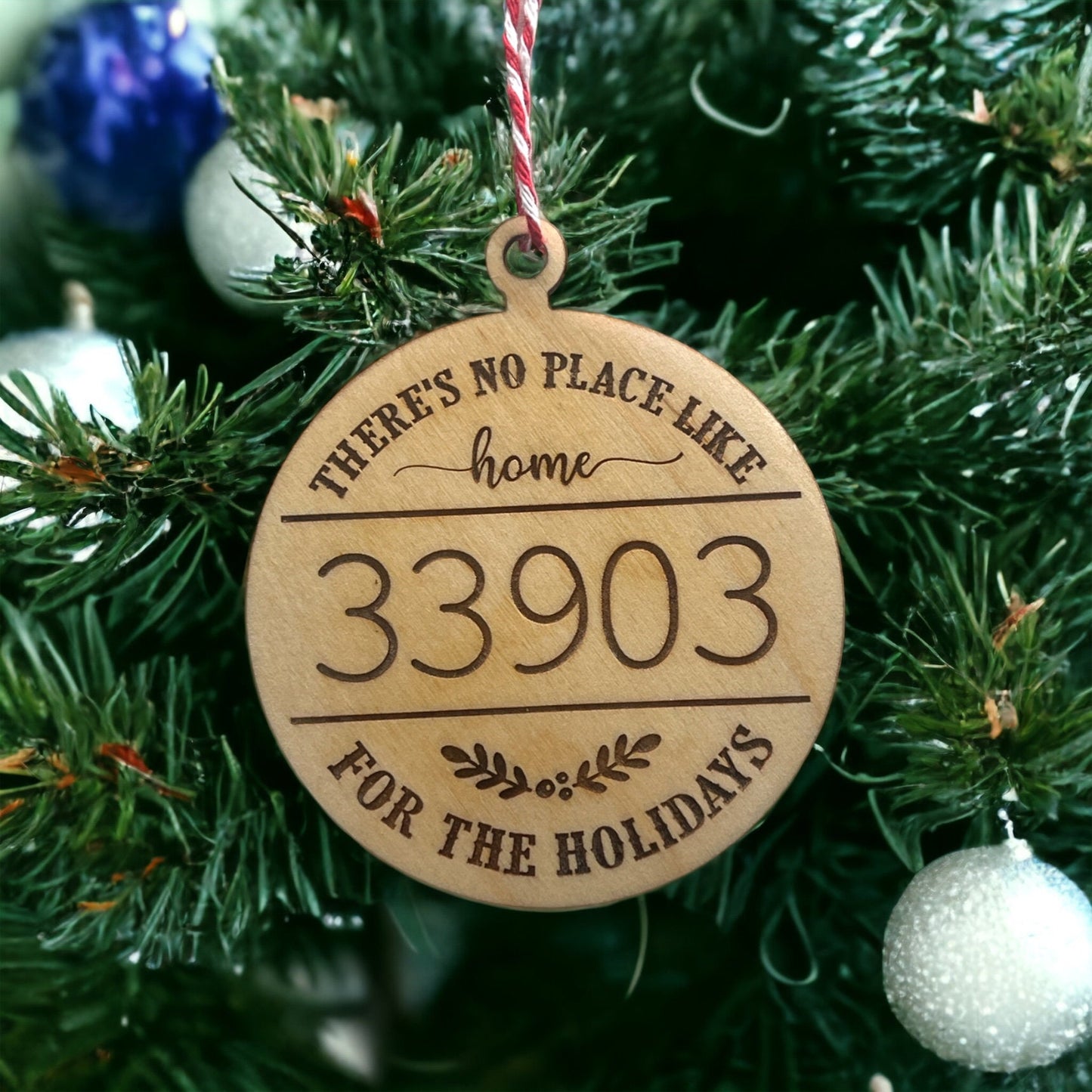 Zip Code Christmas Ornament, Home for the holidays, New homeowner gift, Custom Realtor gift, Housewarming, Moving present, Wood