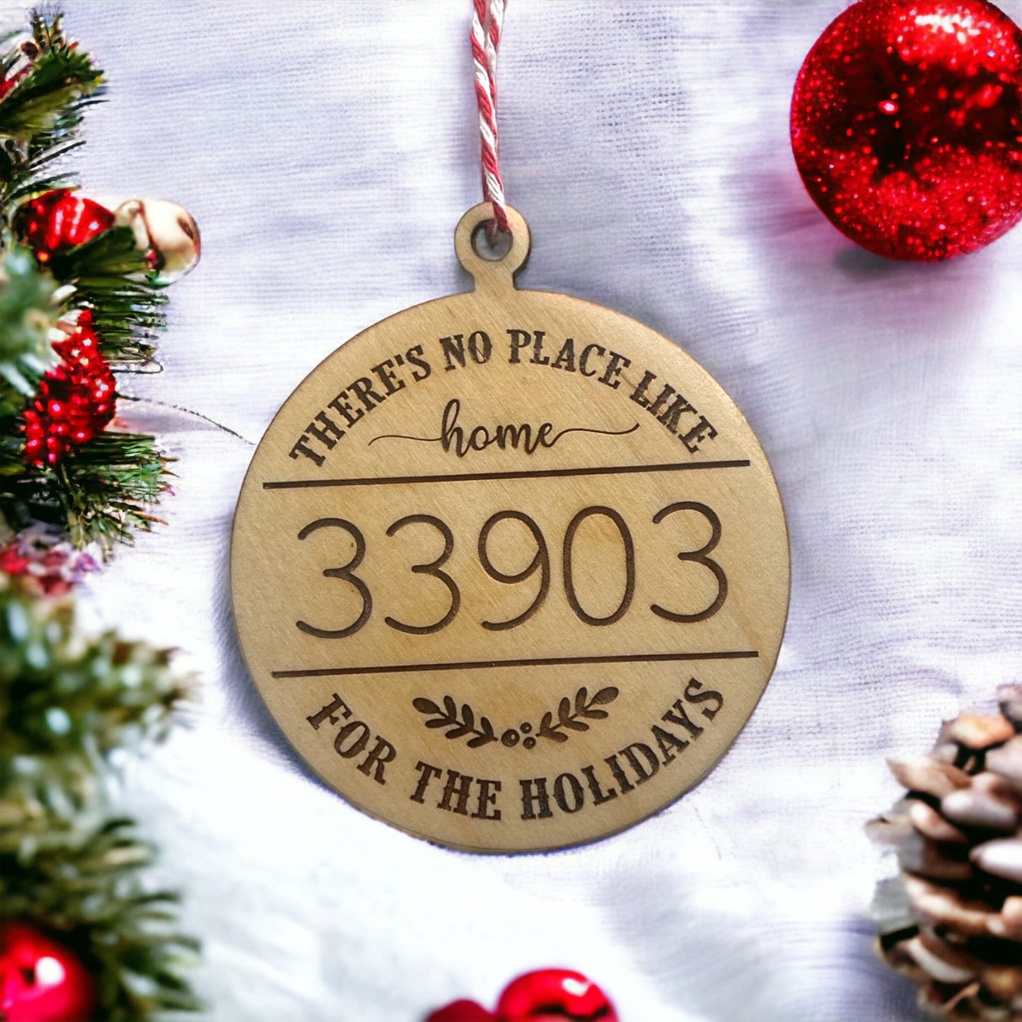 Zip Code Christmas Ornament, Home for the holidays, New homeowner gift, Custom Realtor gift, Housewarming, Moving present, Wood