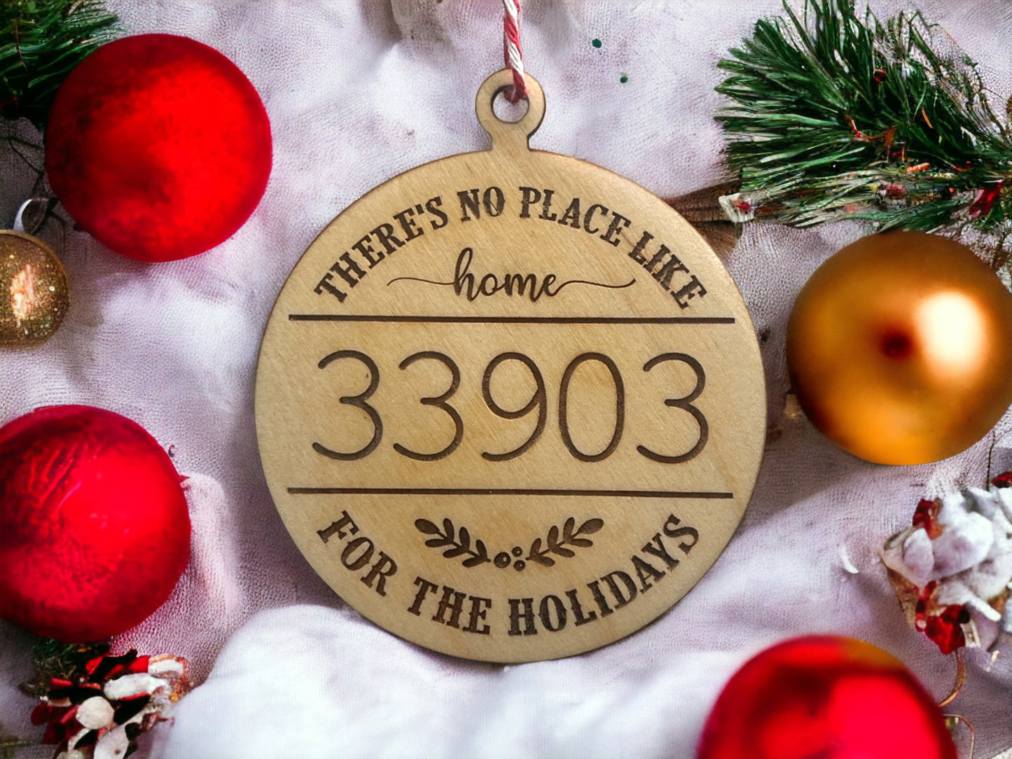 Zip Code Christmas Ornament, Home for the holidays, New homeowner gift, Custom Realtor gift, Housewarming, Moving present, Wood
