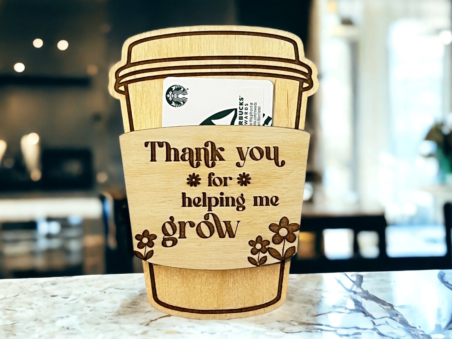 Teacher Gift, Gifts for Teachers, Coffee Gift Card Holder, Back To School present, End of Year,  Preschool, Teacher Appreciation, Thank You