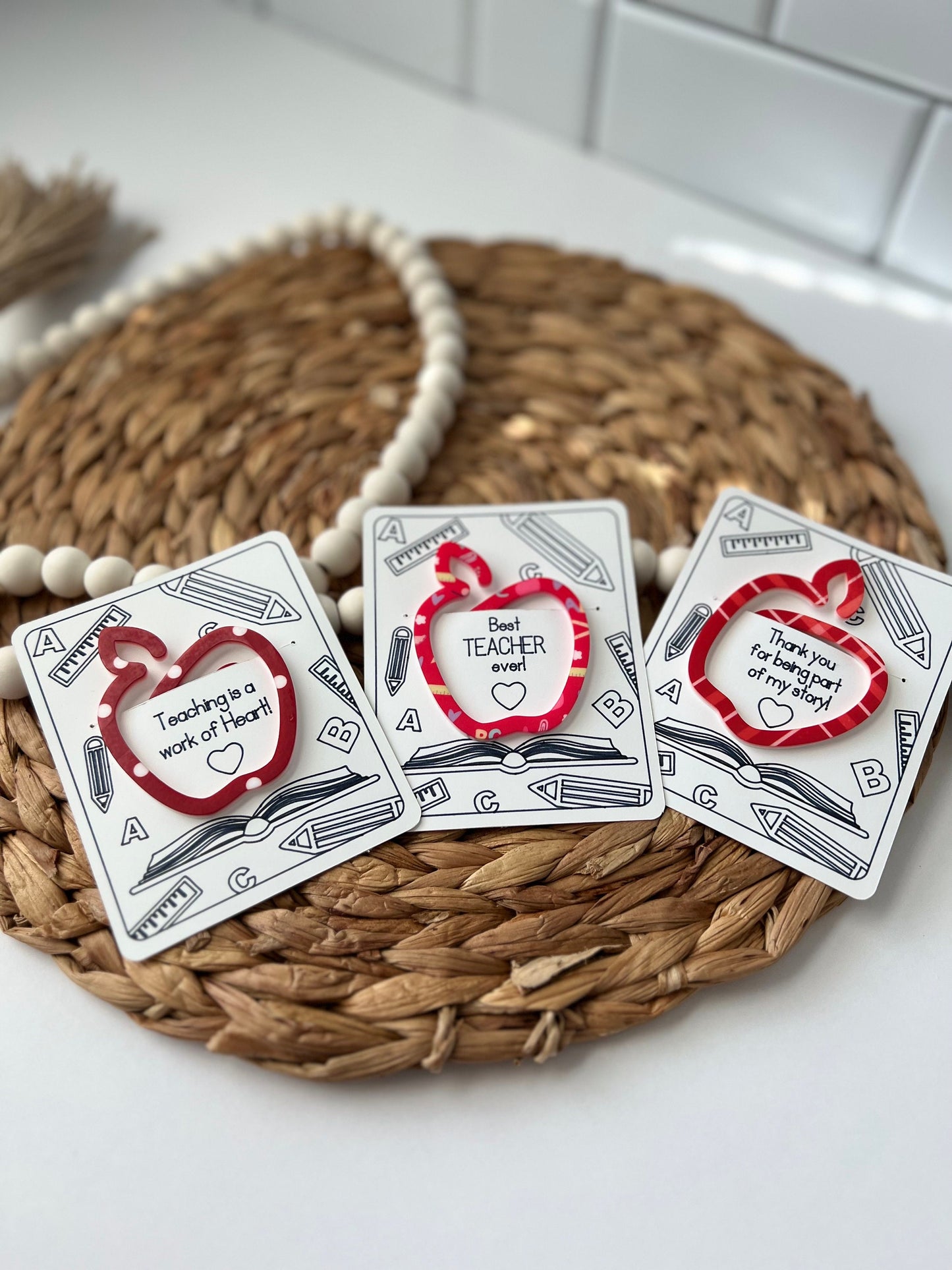 Teacher Bookmark, Teacher Appreciation, Apple bookmark, Teacher Gift Card Holder, Back to School, End of Year Present, Gift for Teacher