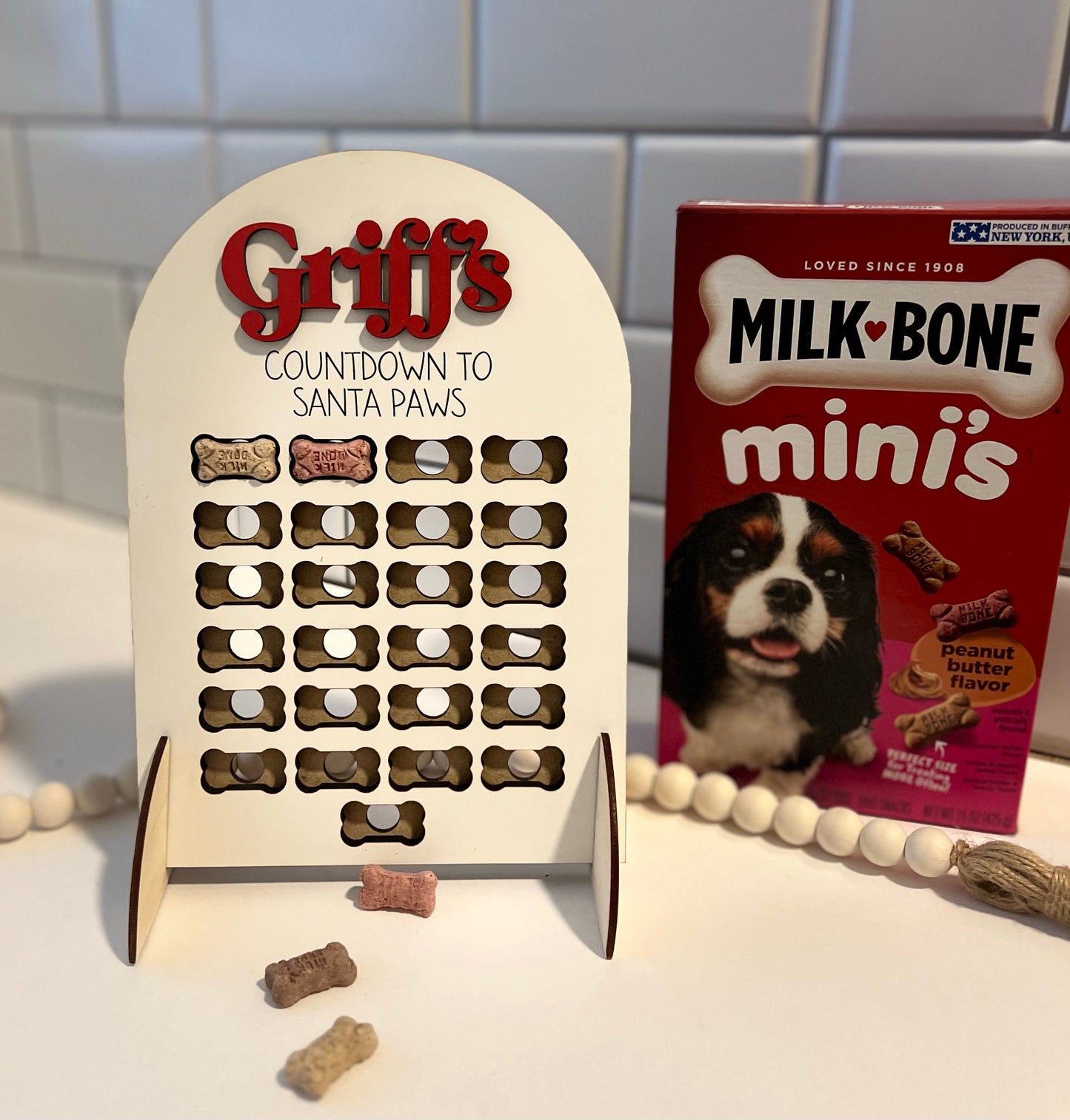 Personalized Dog Advent Calendar, Christmas Countdown, Custom Gift for Pet Lover, Dog Treat Advent, New Puppy, Treat Holder, Dog Mom