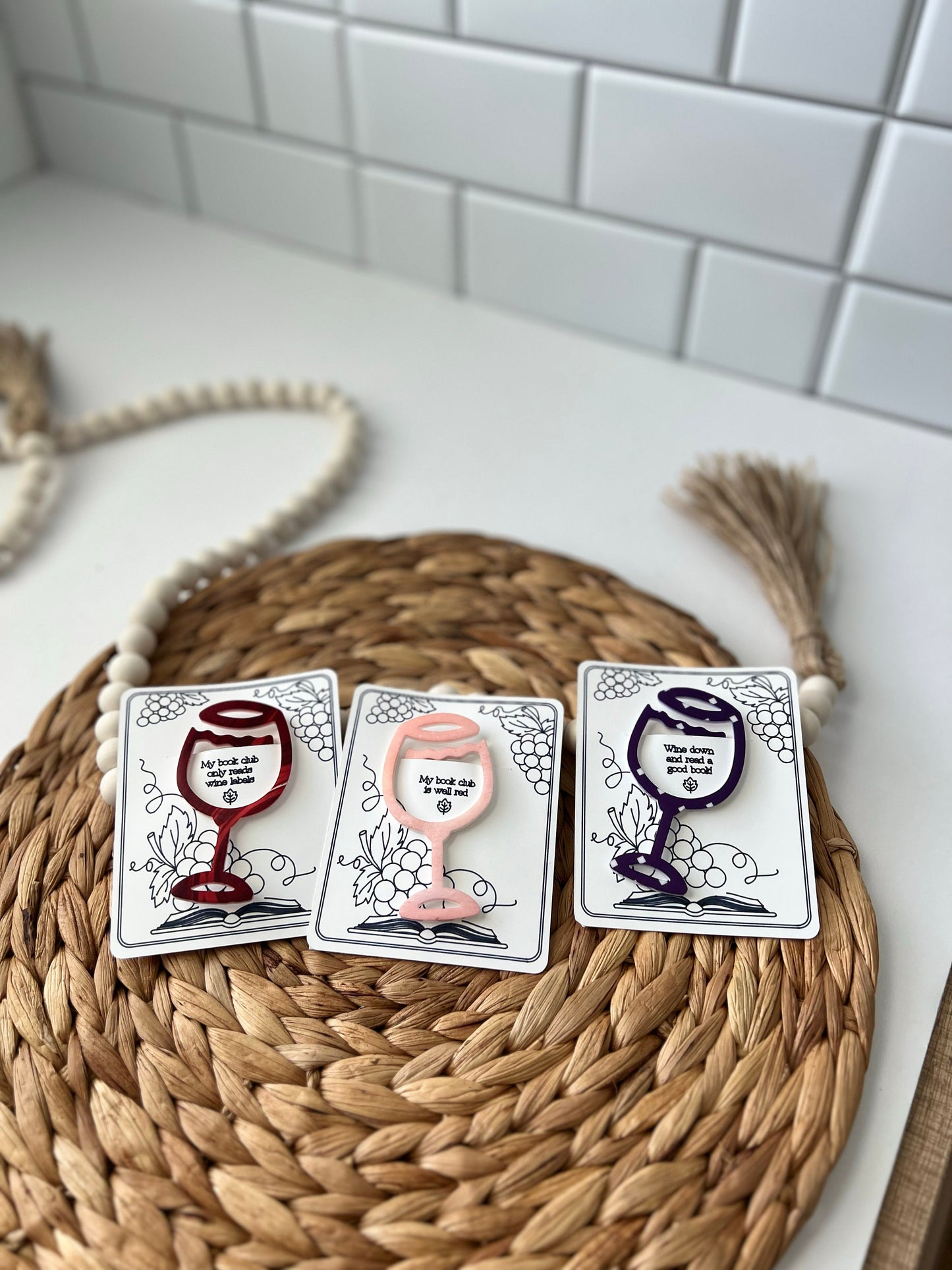 Wine Glass Bookmark, Wine Lover gift, Book club present, Paper Clip, Acrylic, Book lover gift