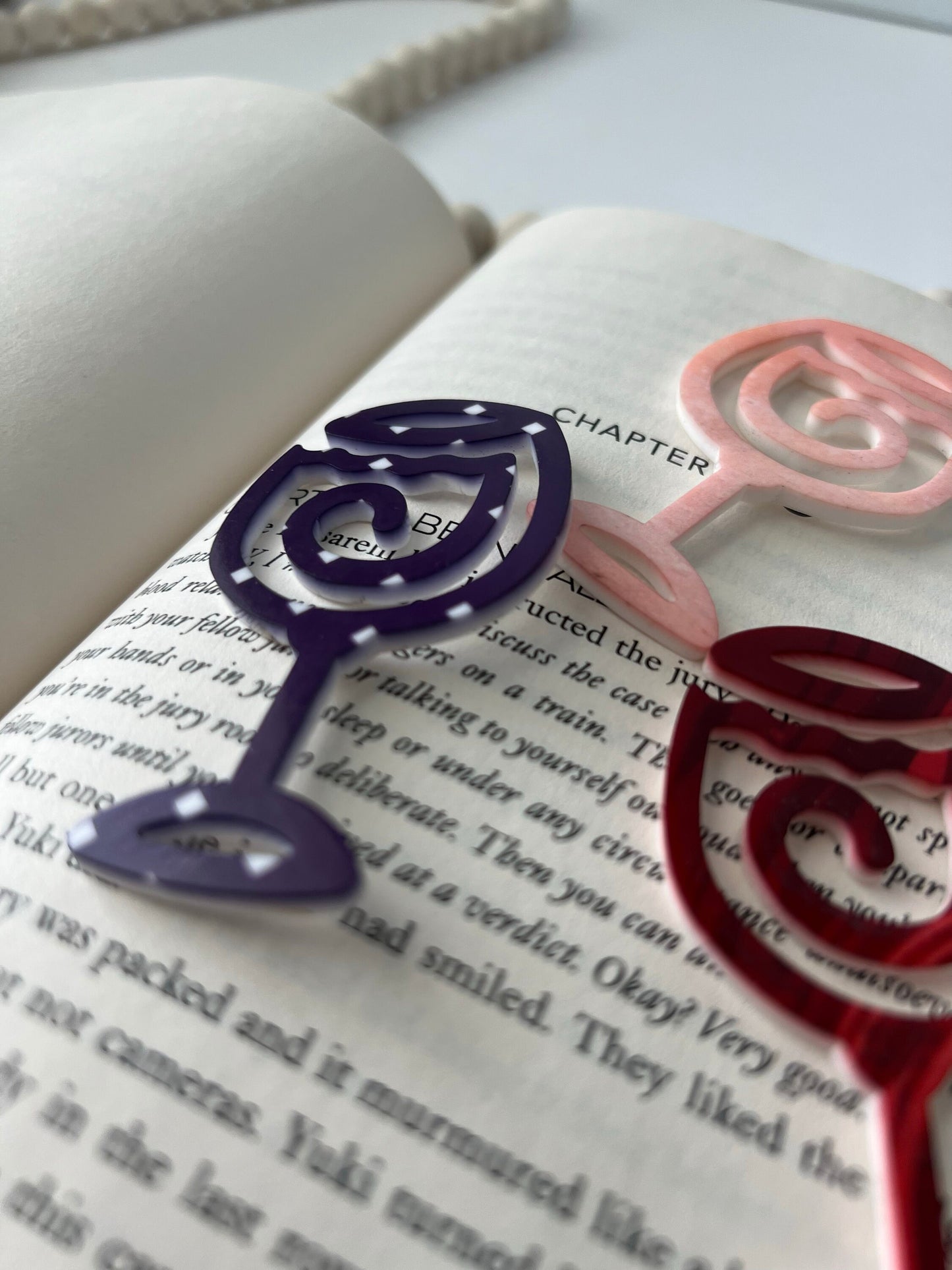 Wine Glass Bookmark, Wine Lover gift, Book club present, Paper Clip, Acrylic, Book lover gift
