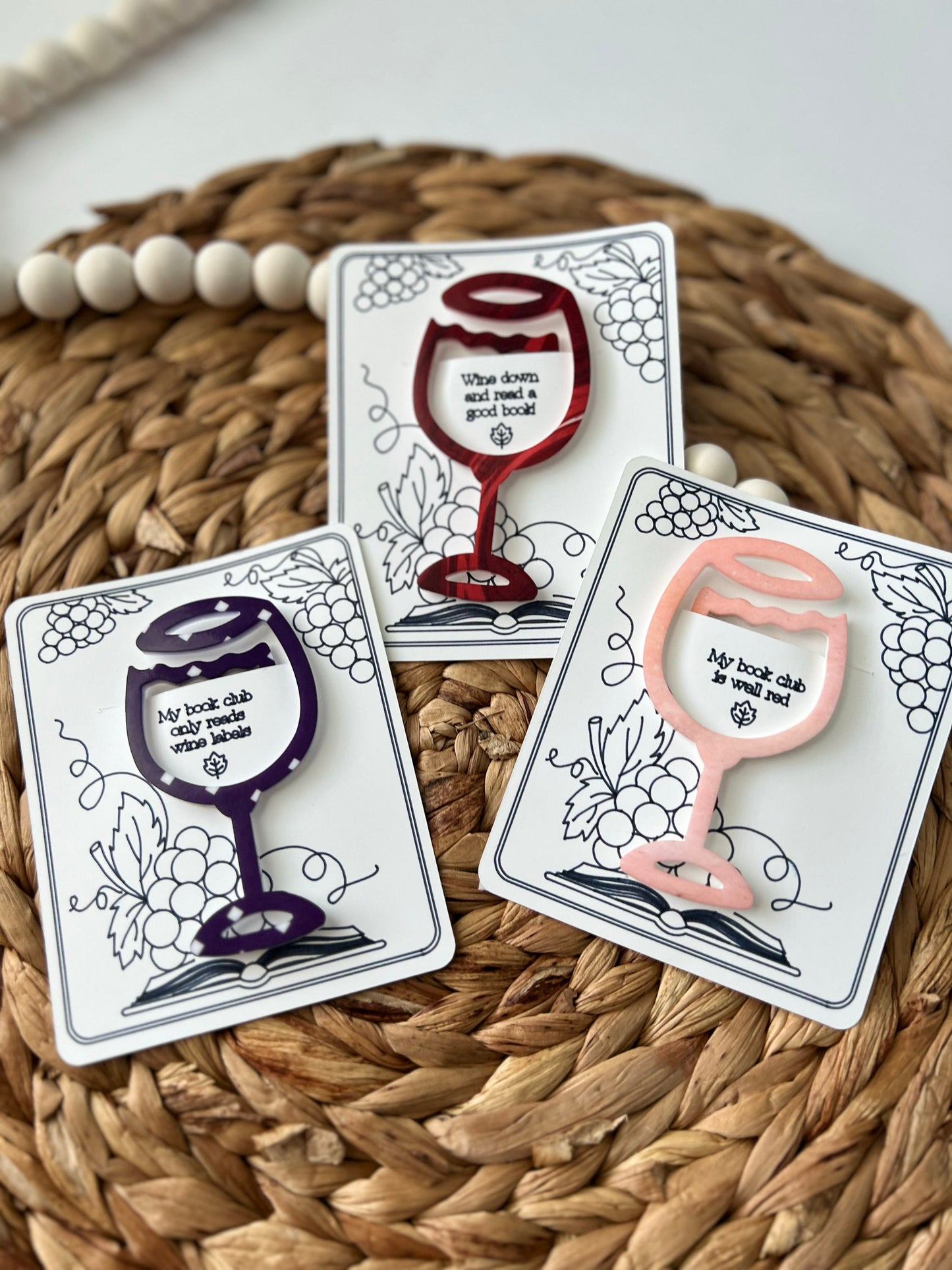 Wine Glass Bookmark, Wine Lover gift, Book club present, Paper Clip, Acrylic, Book lover gift