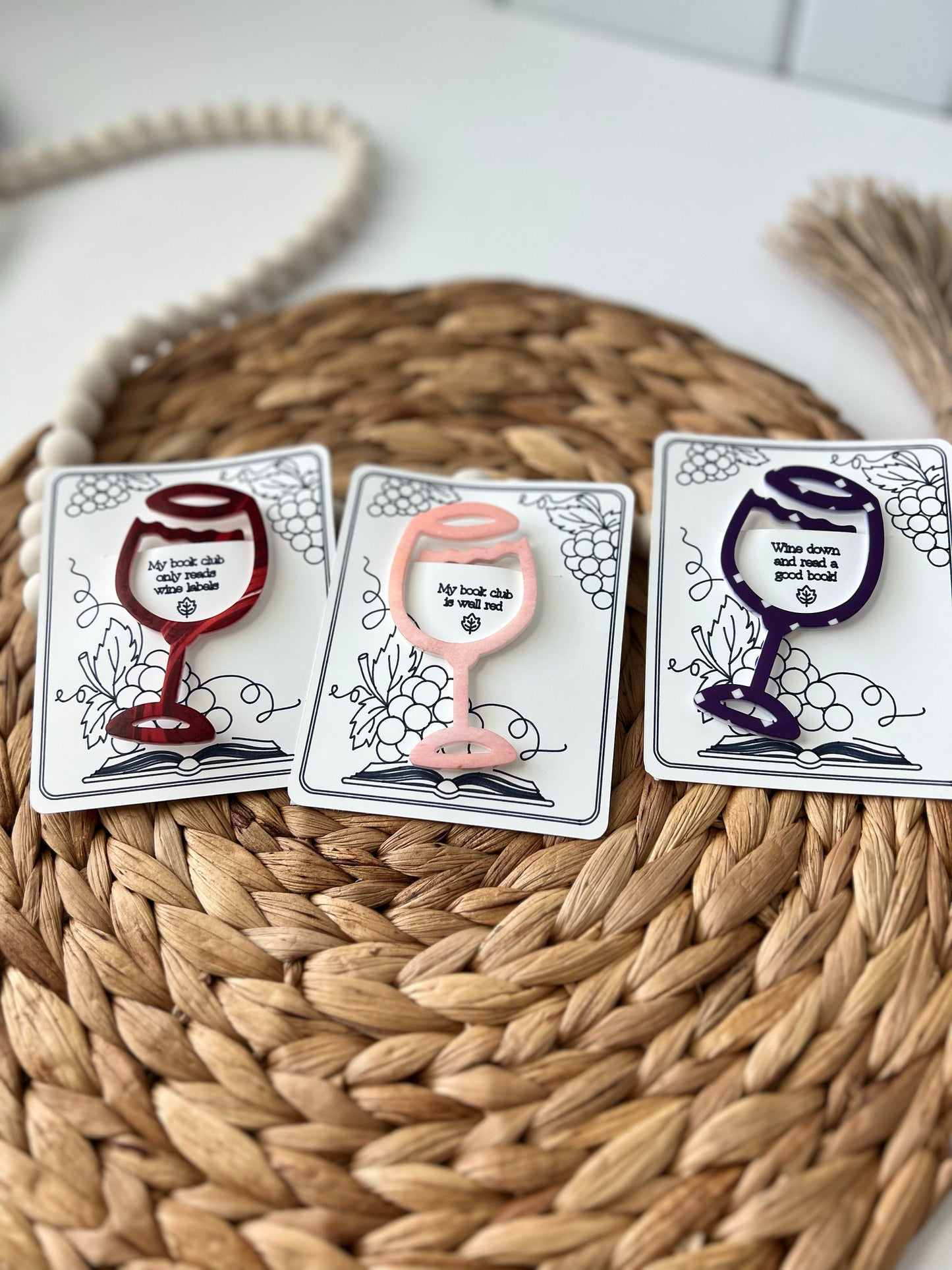 Wine Glass Bookmark, Wine Lover gift, Book club present, Paper Clip, Acrylic, Book lover gift