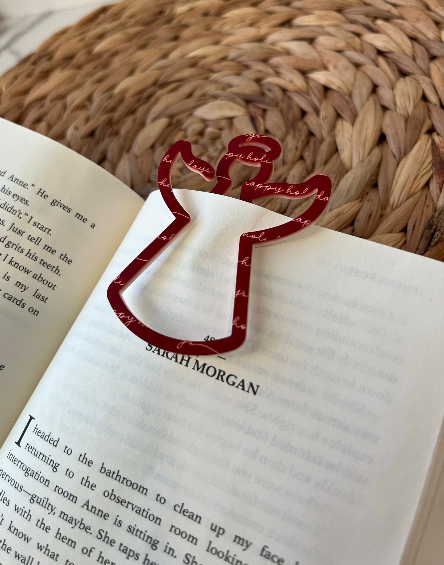 Heavenly Christmas Bookmark for Book Lovers, Stocking Stuffer, Angel Book Mark, Xmas Gift Idea, Bookworm, Reader, Book Club gift