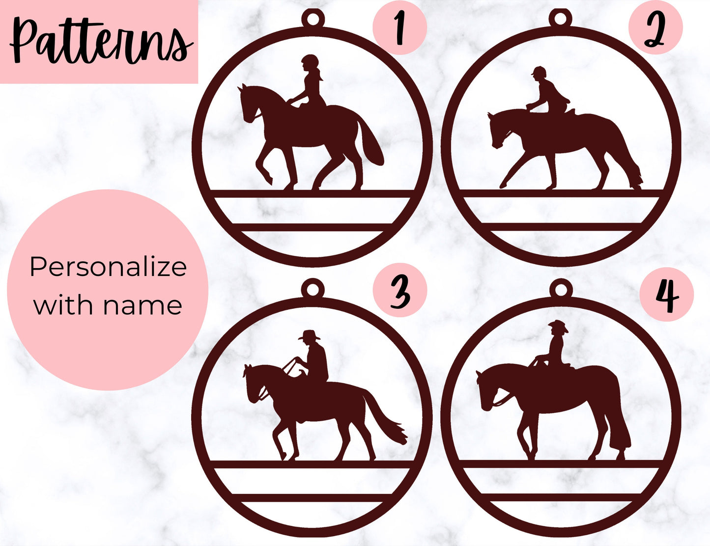 Personalized Horse Ornament, Custom Equestrian gift, Horseback Riding Girl Boy, Christmas, Horseback rider present, Gift for horse lover