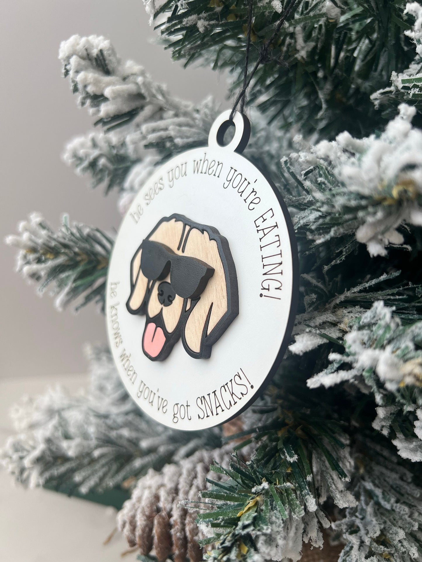 Funny Dog Ornament, Dog Lover Gift, Christmas Present for Dog Mom, Golden Retriever, Labrador, Pet Lover Gift