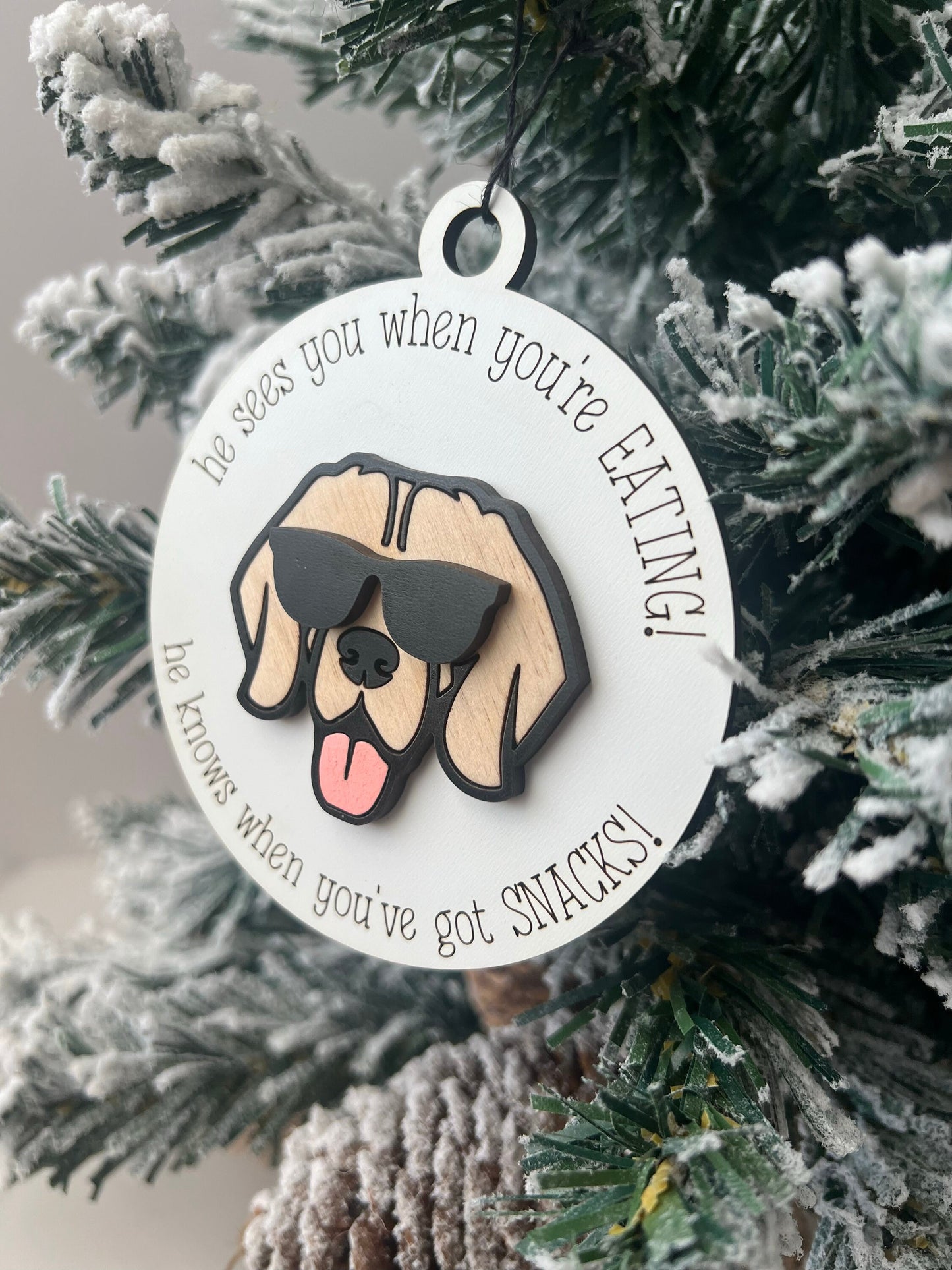 Funny Dog Ornament, Dog Lover Gift, Christmas Present for Dog Mom, Golden Retriever, Labrador, Pet Lover Gift