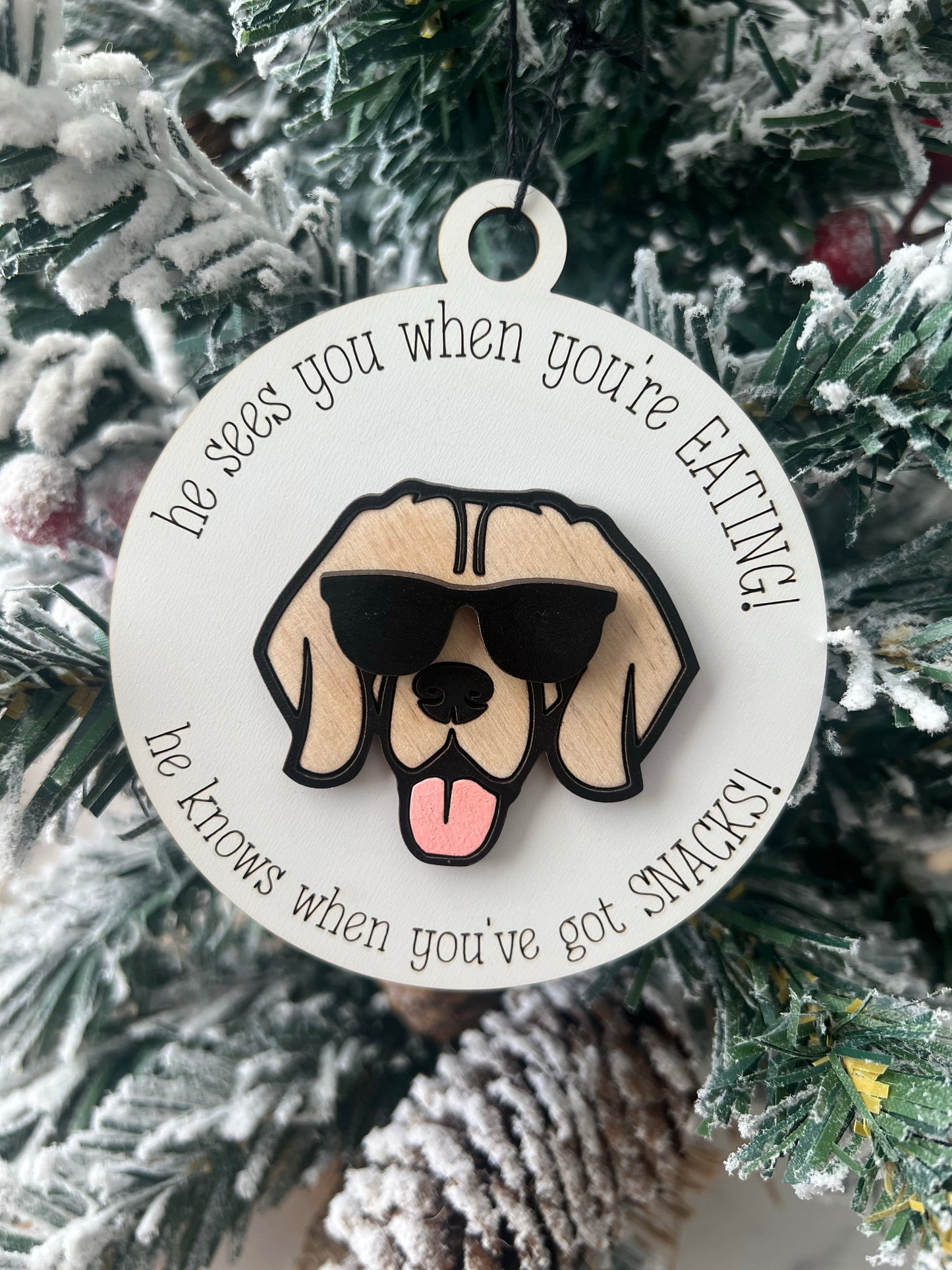Funny Dog Ornament, Dog Lover Gift, Christmas Present for Dog Mom, Golden Retriever, Labrador, Pet Lover Gift