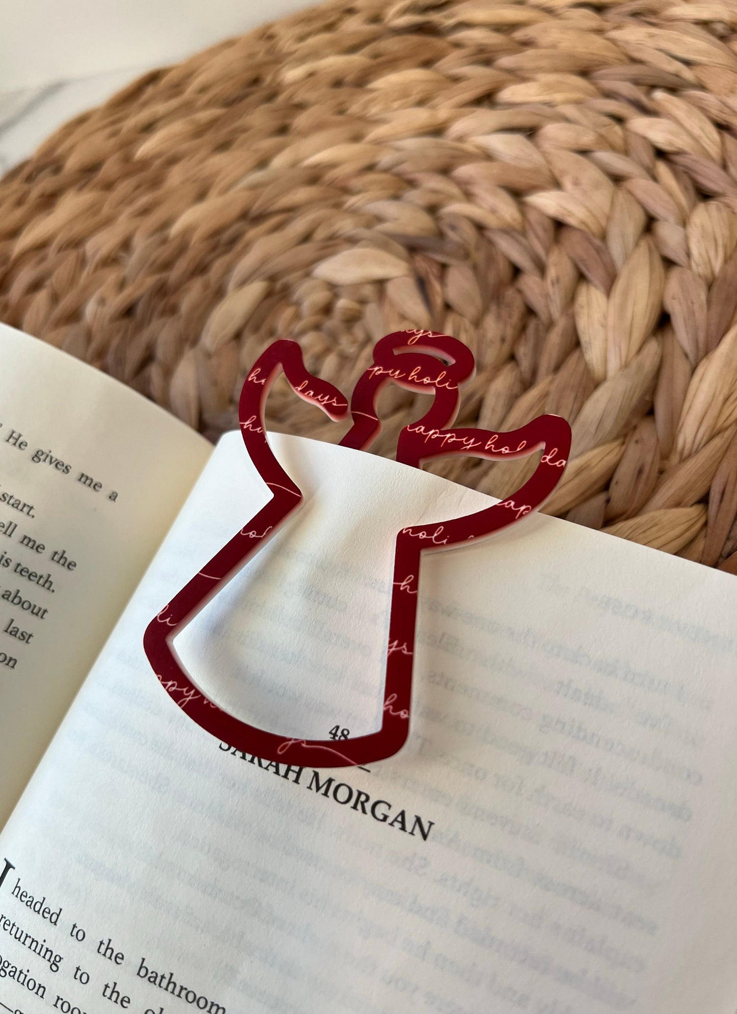 Heavenly Christmas Bookmark for Book Lovers, Stocking Stuffer, Angel Book Mark, Xmas Gift Idea, Bookworm, Reader, Book Club gift