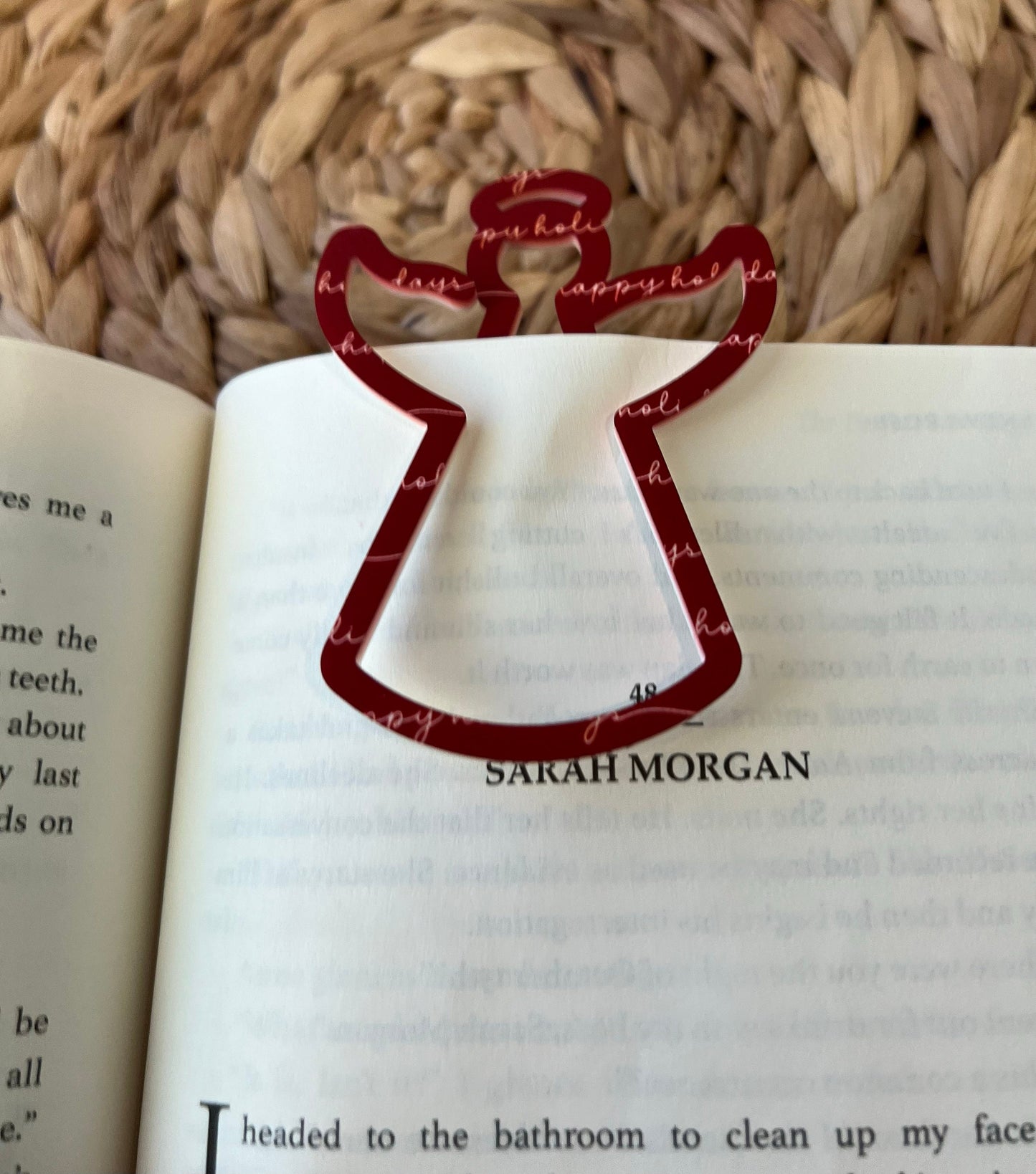 Heavenly Christmas Bookmark for Book Lovers, Stocking Stuffer, Angel Book Mark, Xmas Gift Idea, Bookworm, Reader, Book Club gift