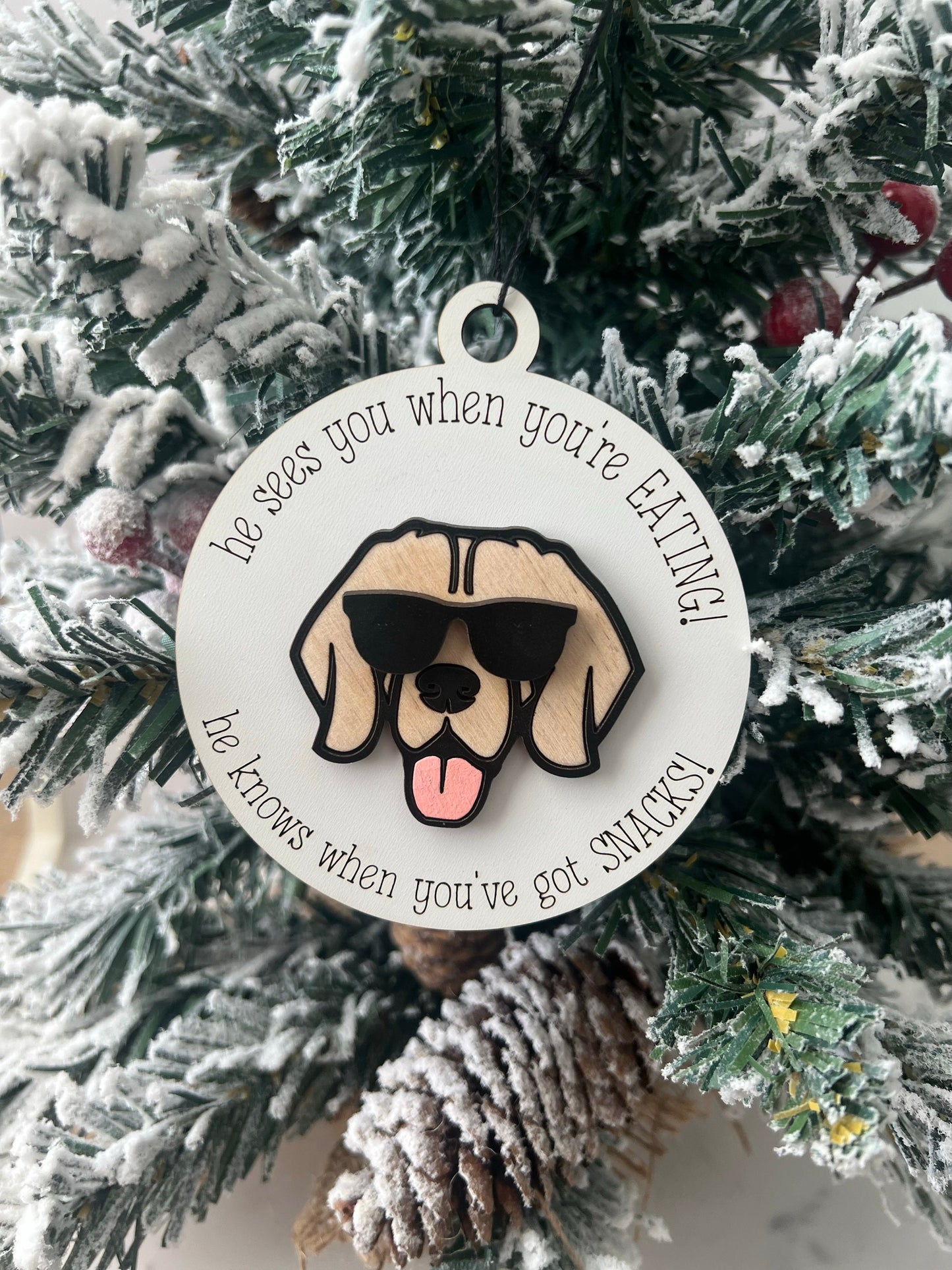 Funny Dog Ornament, Dog Lover Gift, Christmas Present for Dog Mom, Golden Retriever, Labrador, Pet Lover Gift