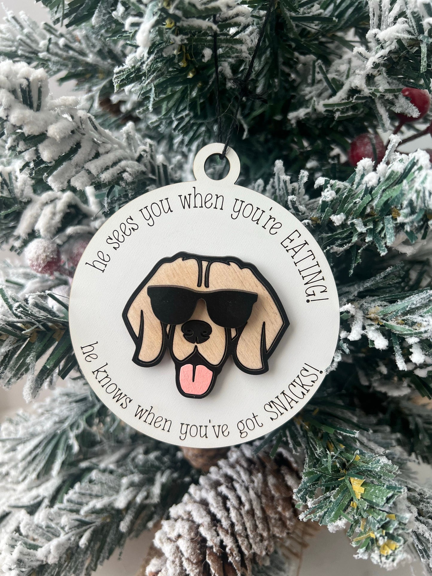 Funny Dog Ornament, Dog Lover Gift, Christmas Present for Dog Mom, Golden Retriever, Labrador, Pet Lover Gift