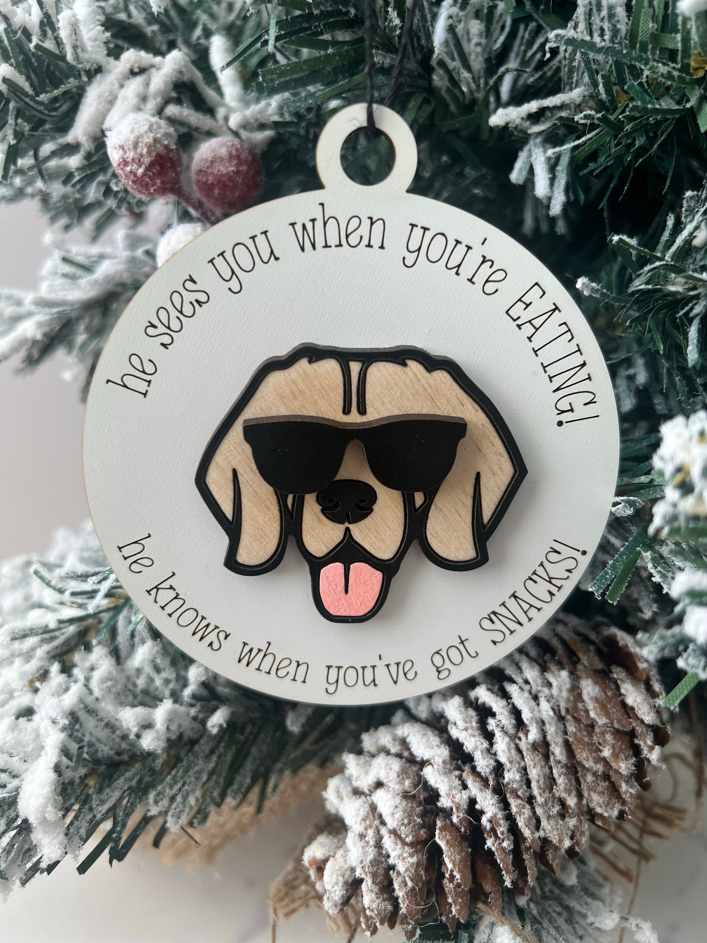 Funny Dog Ornament, Dog Lover Gift, Christmas Present for Dog Mom, Golden Retriever, Labrador, Pet Lover Gift
