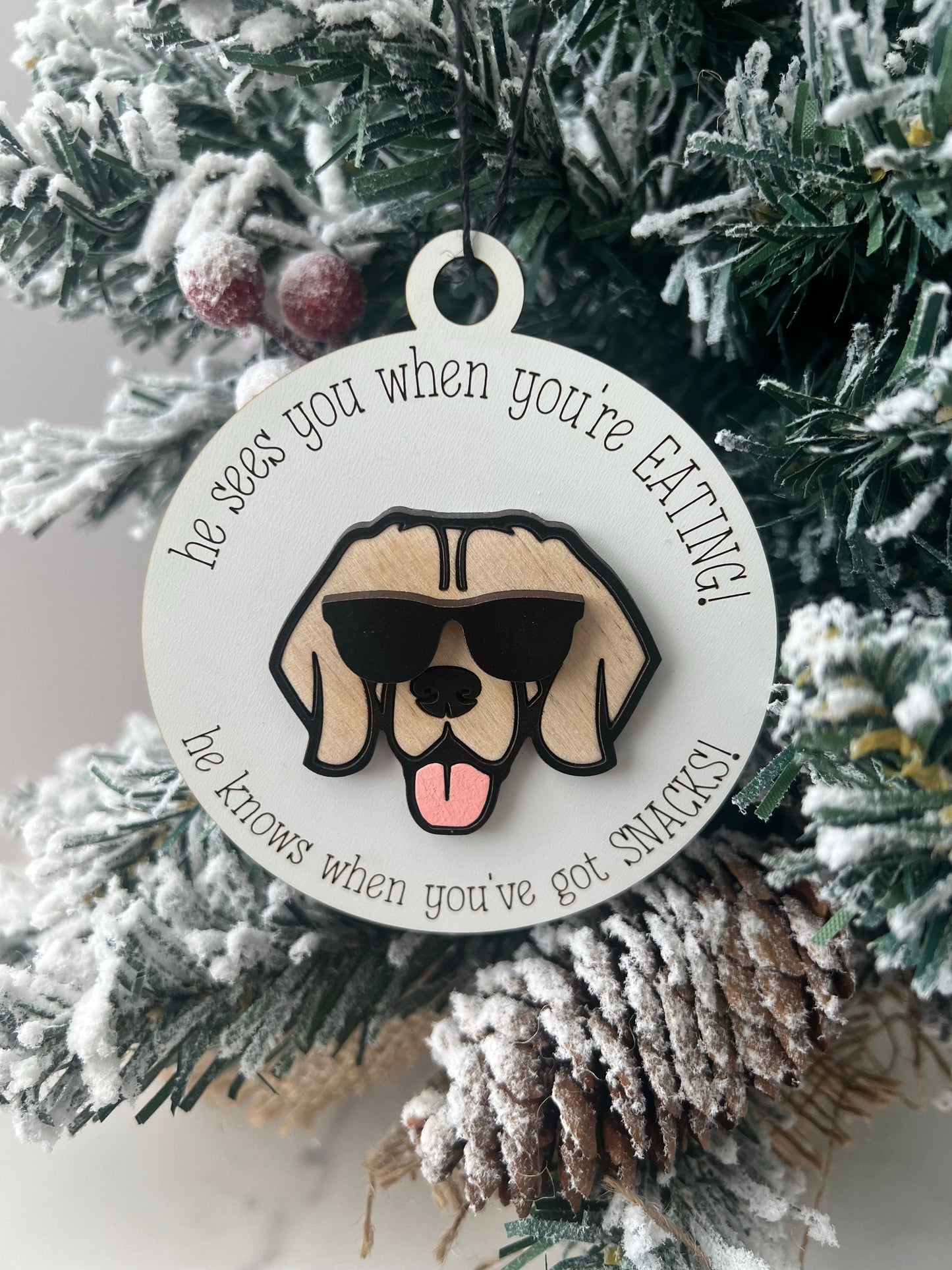 Funny Dog Ornament, Dog Lover Gift, Christmas Present for Dog Mom, Golden Retriever, Labrador, Pet Lover Gift