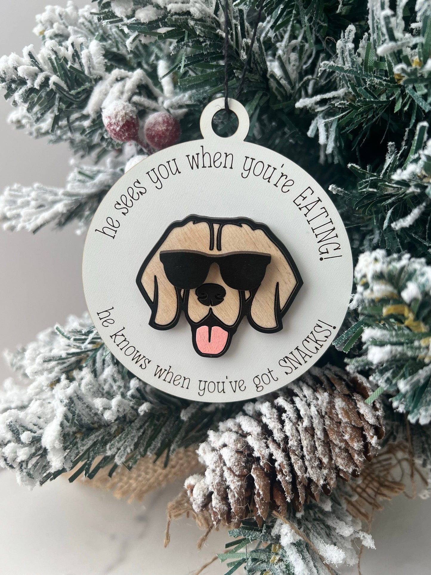Funny Dog Ornament, Dog Lover Gift, Christmas Present for Dog Mom, Golden Retriever, Labrador, Pet Lover Gift