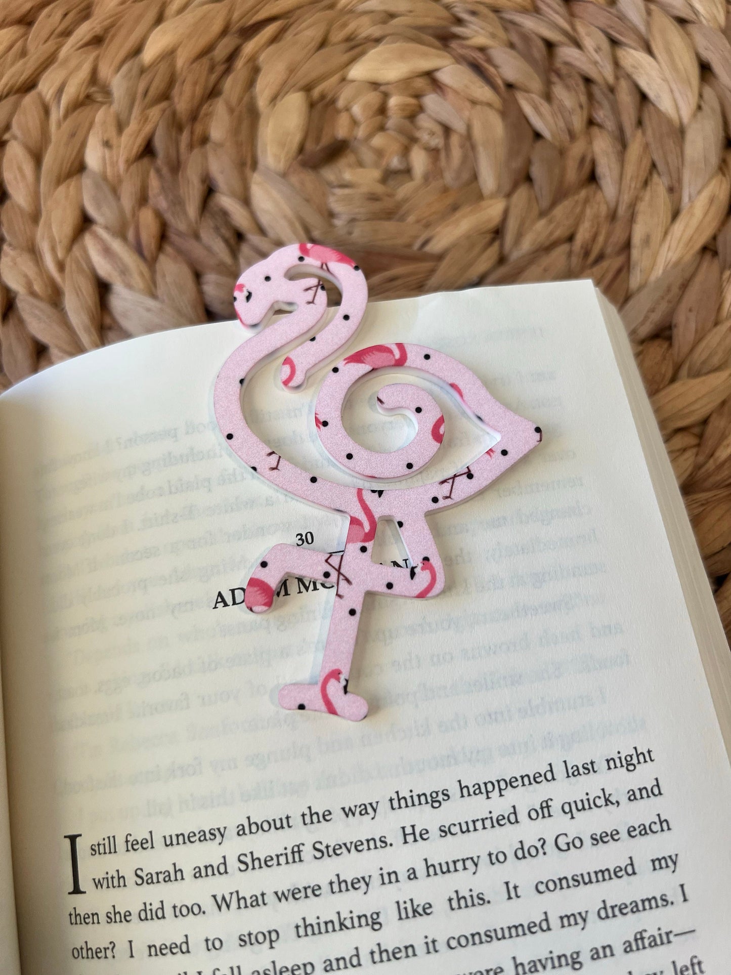 Flamingo Bookmark, Book Lover Gift, Gift for Reader, Book Club Present, Acrylic Bookmark, Paper Clip, Cute Bookmark