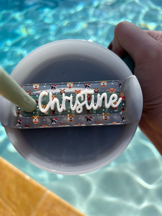 Personalized Tumbler Name Topper for Pet Lovers, Dog Mom Name Plate, Custom Name Tag, Dog or cat lover gift, Cat Mom, New Puppy Gift