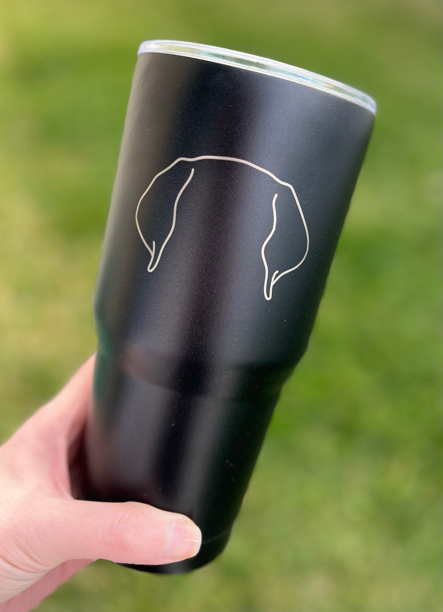 Custom Dog Ear Tumbler, Personalized Dog Lover Gift, Dog Mom Dog Dad Present, Pet Lover Travel Mug, Gift for Her, Gift for Him, 30 oz