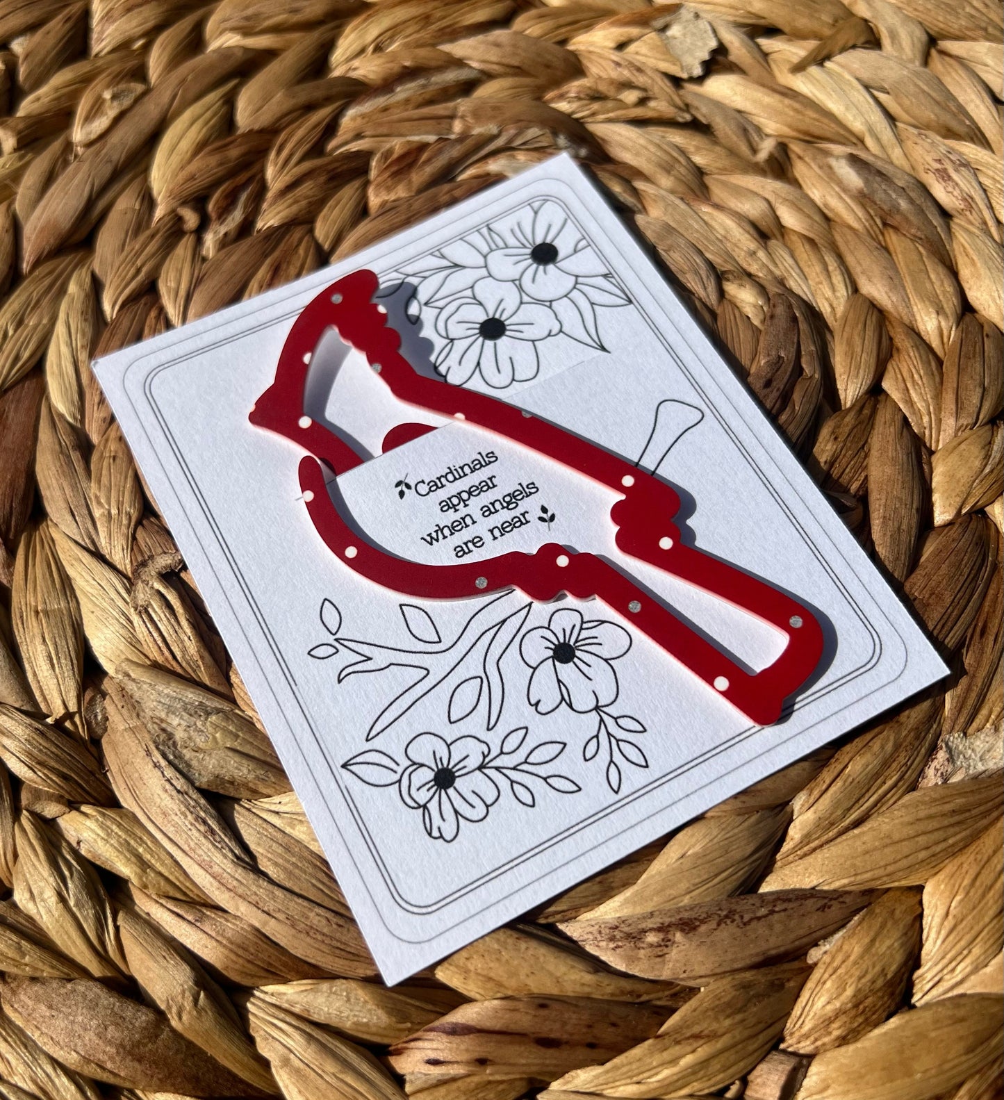 Cardinal Bird Bookmark, Book Lover Gift, Unique Sympathy Present, Gift for Her, Loss of Loved One Gift