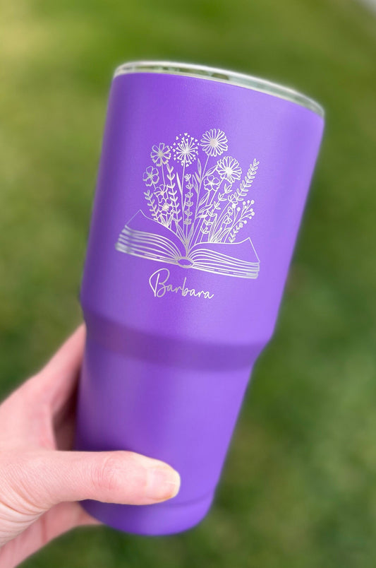 Personalized Book Lover Tumbler, Book Club Gift, Gift for Reader, Bookworm Present, Librarian, 30 oz cup, Bookish, Gift for Her