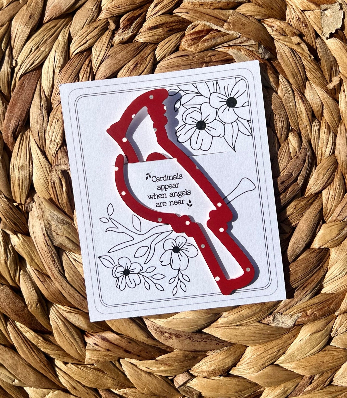 Cardinal Bird Bookmark, Book Lover Gift, Unique Sympathy Present, Gift for Her, Loss of Loved One Gift