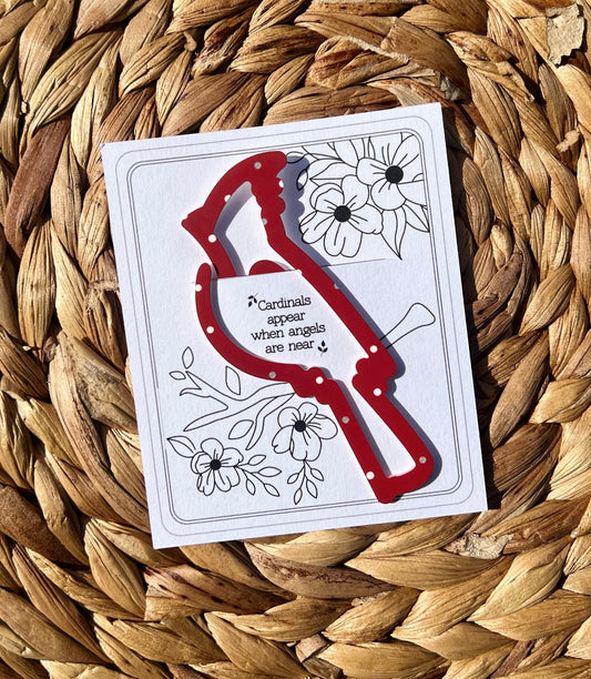 Cardinal Bird Bookmark, Book Lover Gift, Unique Sympathy Present, Gift for Her, Loss of Loved One Gift