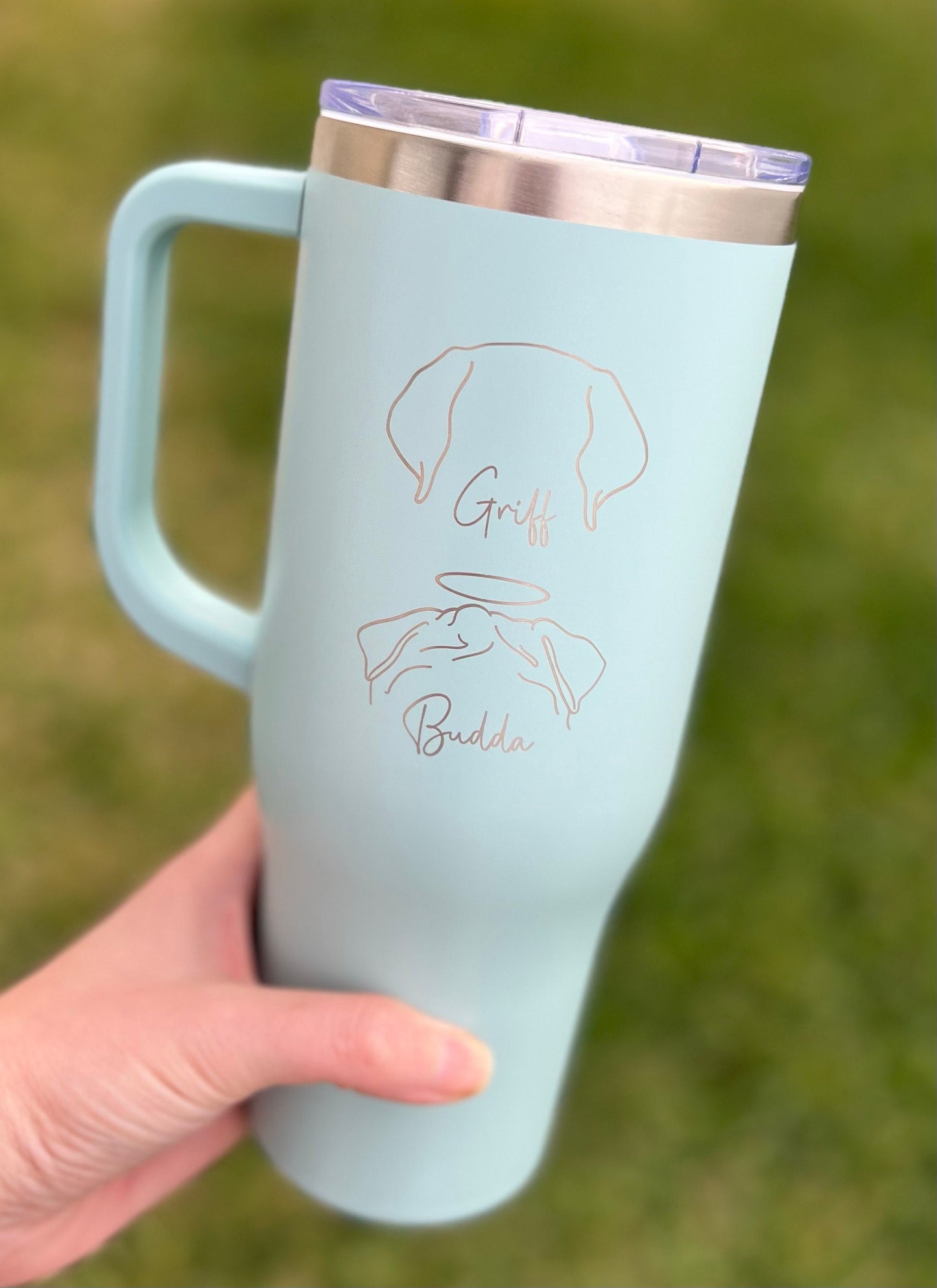 Personalized Dog Mom Tumbler, Custom Dog Lover Gift, Fur Mama Present, New Puppy Owner, Dog Ear Cup, Fur Mom, Pet Lover, 40 oz tumbler