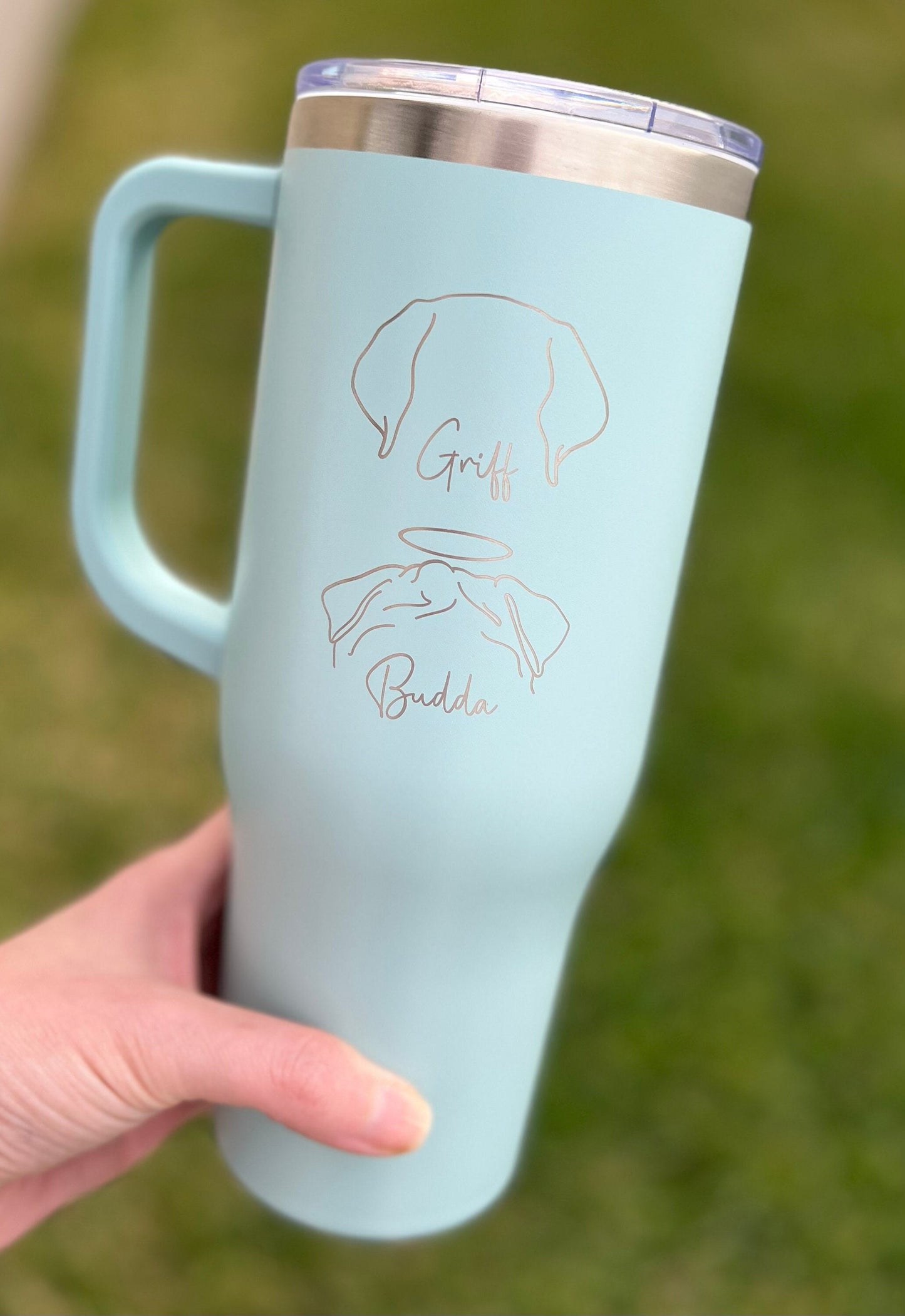 Personalized Dog Mom Tumbler, Custom Dog Lover Gift, Fur Mama Present, New Puppy Owner, Dog Ear Cup, Fur Mom, Pet Lover, 40 oz tumbler