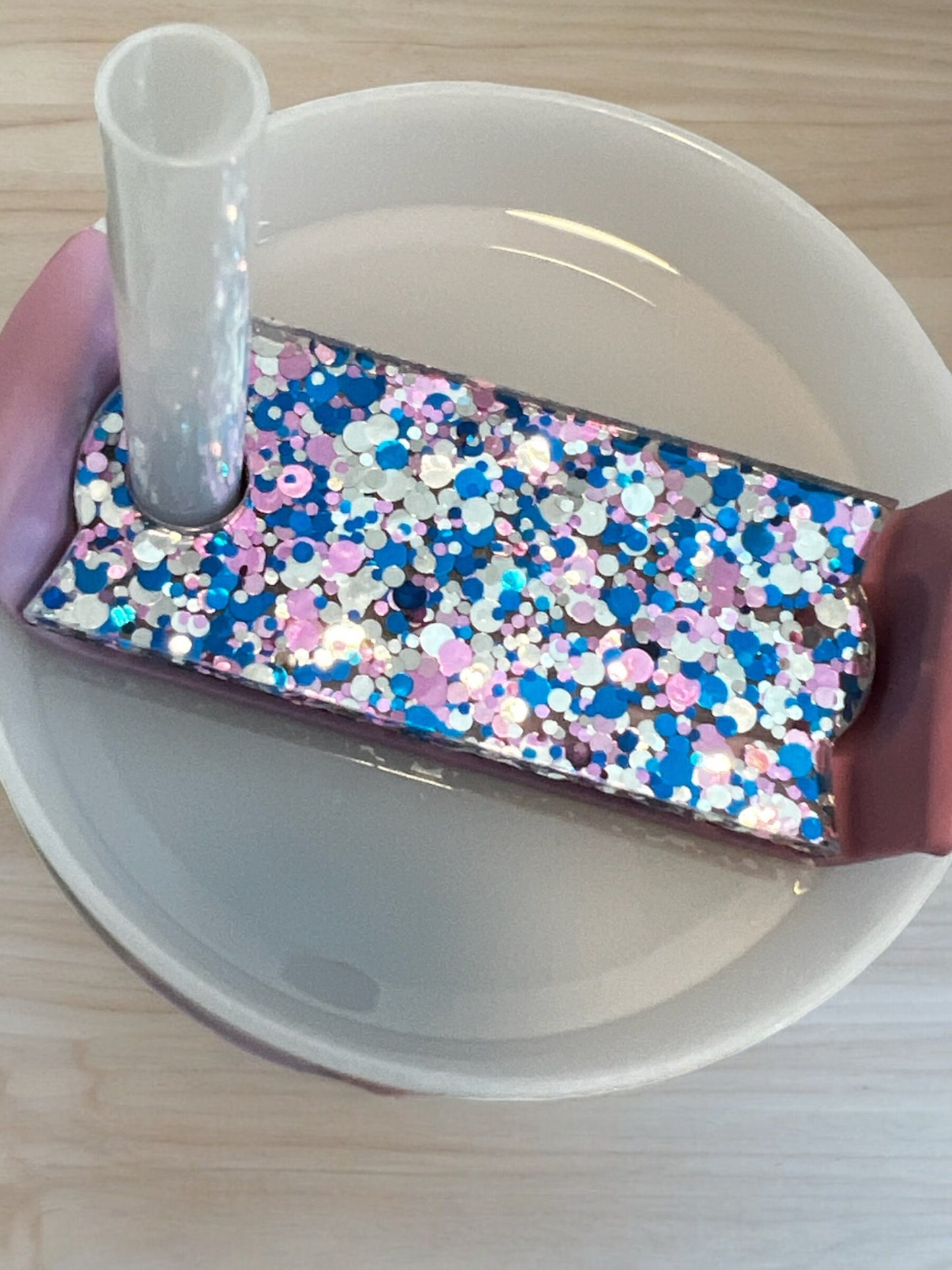 Personalized Name Plate Tumbler Tag, Custom Glitter Name Topper, 20oz 30oz 40oz, Acrylic Name Tag for Tumbler Lid, Gift for Her