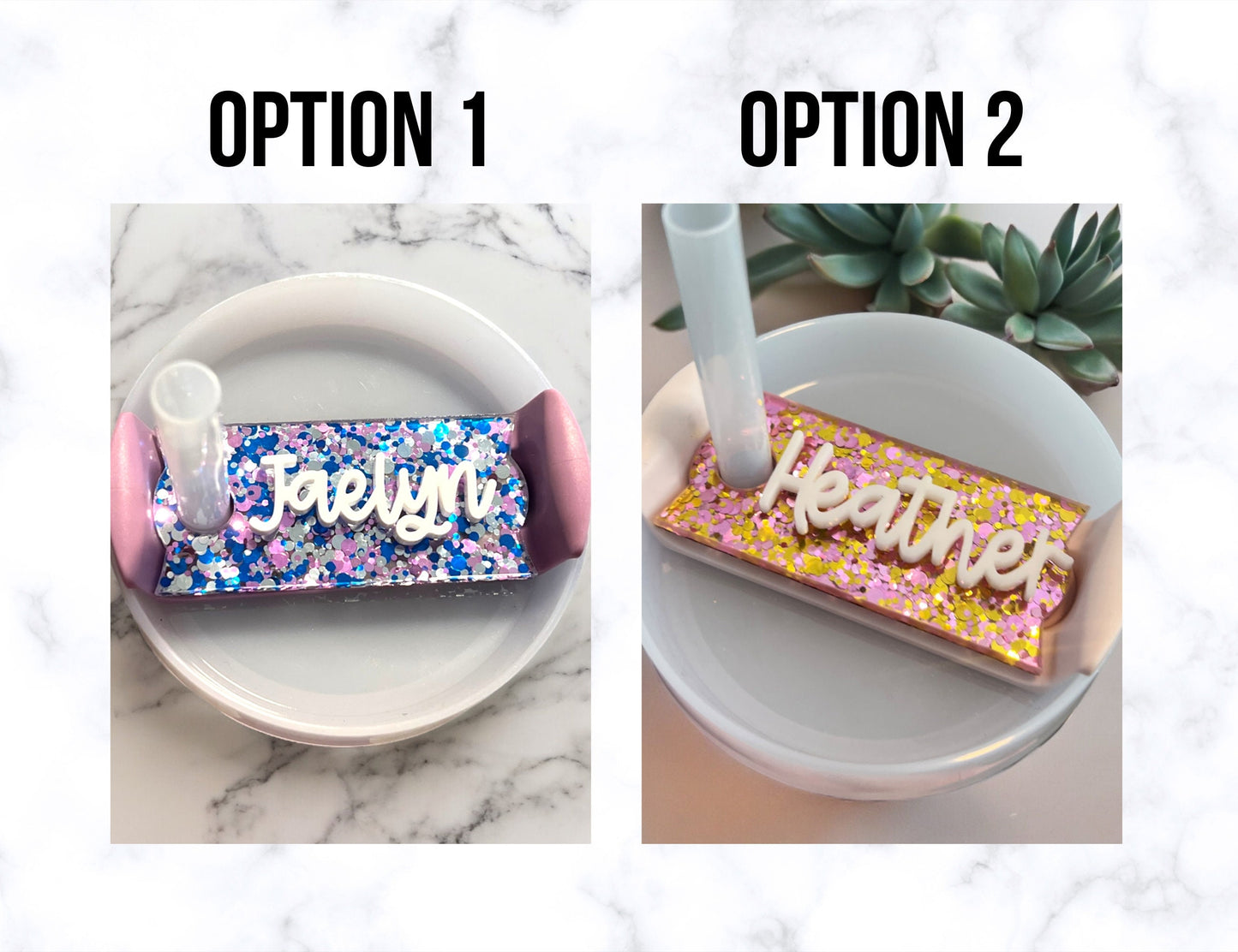Personalized Name Plate Tumbler Tag, Custom Glitter Name Topper, 20oz 30oz 40oz, Acrylic Name Tag for Tumbler Lid, Gift for Her