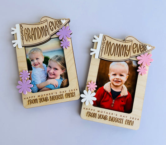 Mother's Day Fridge Magnet Photo Frame, Gift for Mom, Best Ever, Photo Magnet, Mother's Day Present, Gift for Grandma